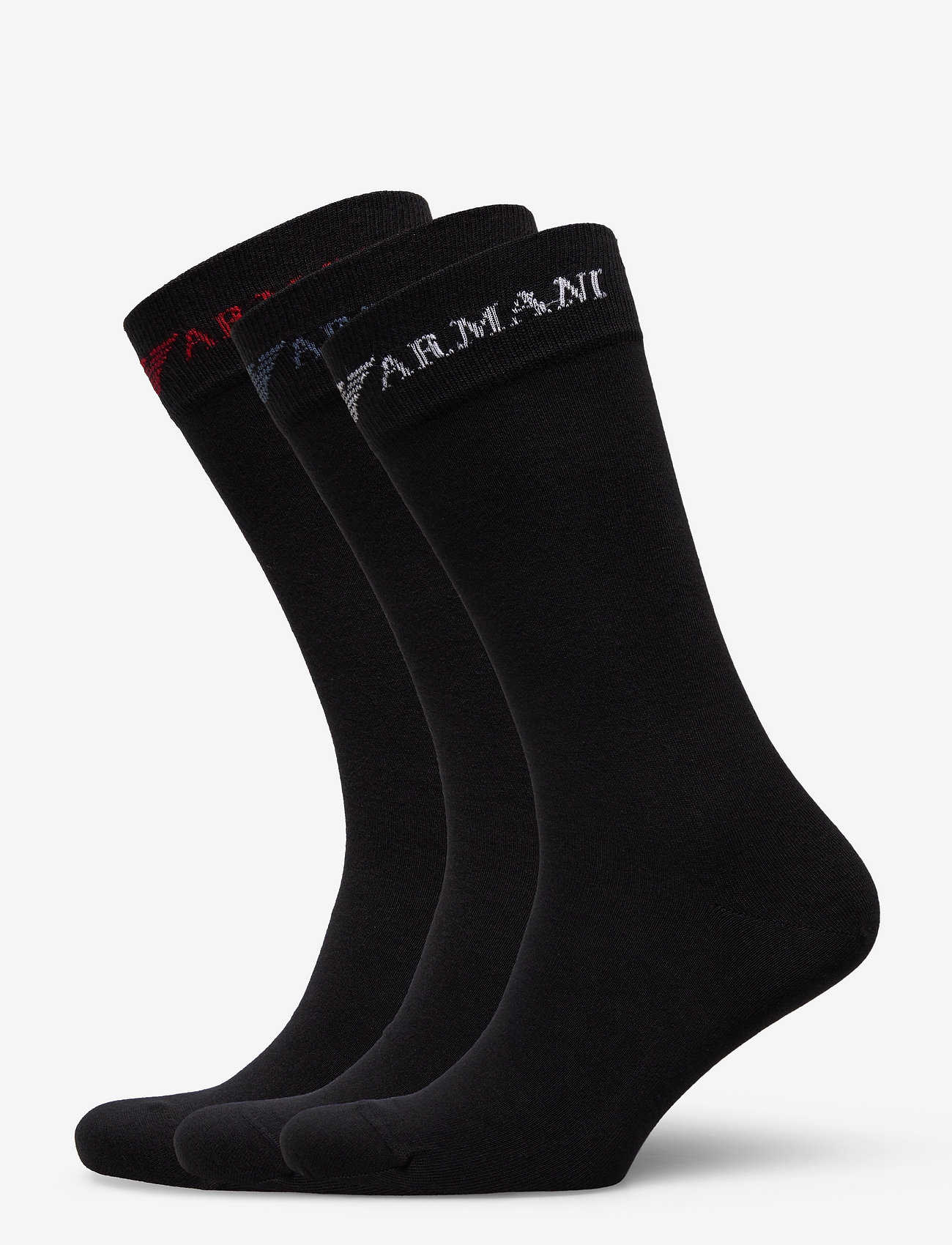 Emporio Armani - MEN'S KNIT SHORT SOCKS - nero/nero/nero - 0