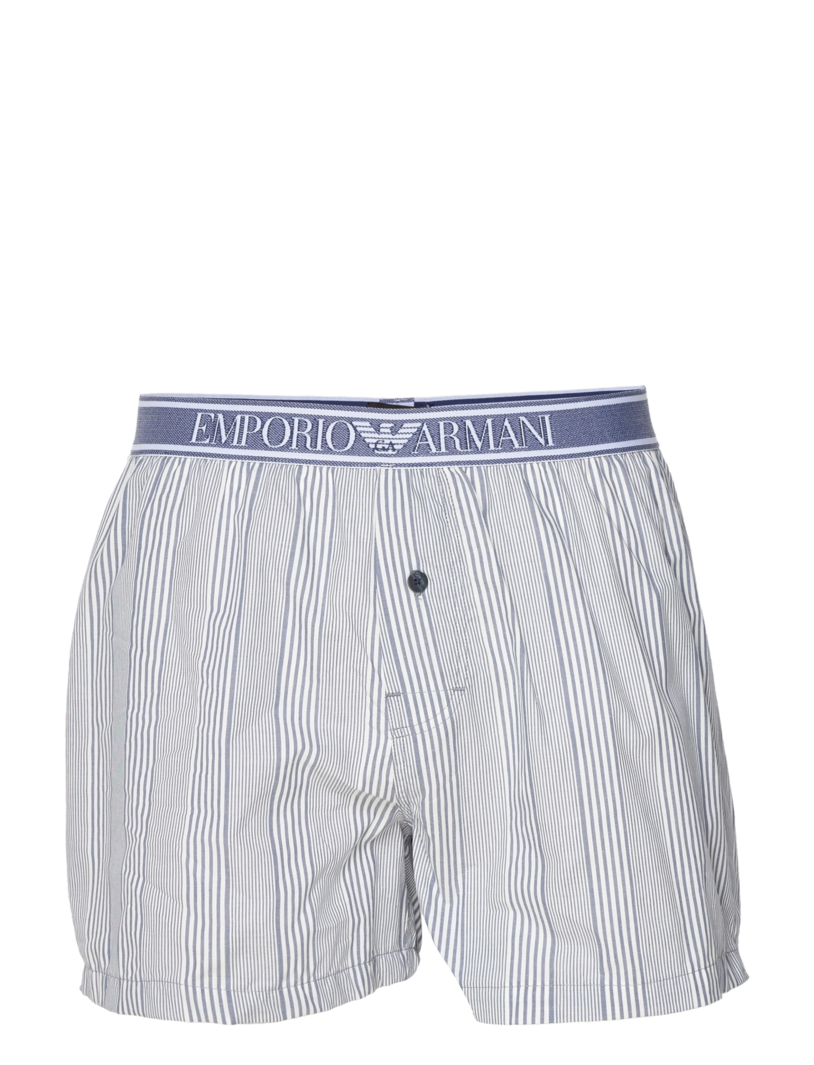 Emporio Armani - MEN'S WOVEN PYJAMAS - bianco/indigo rigato - 2