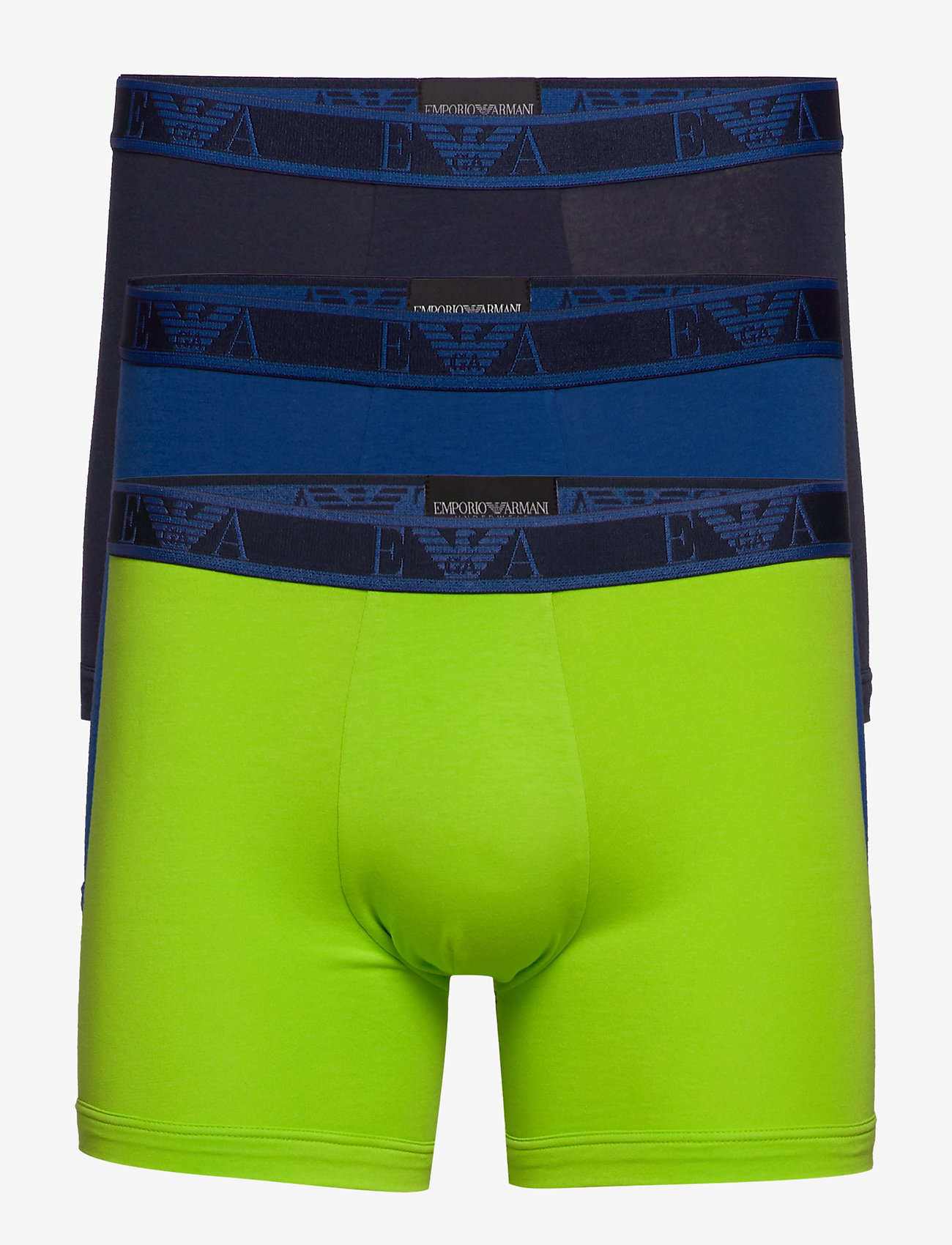 Emporio Armani - MEN'S KNIT 3-PACK BOXER - lime/mar./blu reale - 0