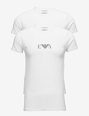 Emporio Armani - MENS KNIT 2PACK T-SH - kortærmede t-shirts - bianco/bianco - 0