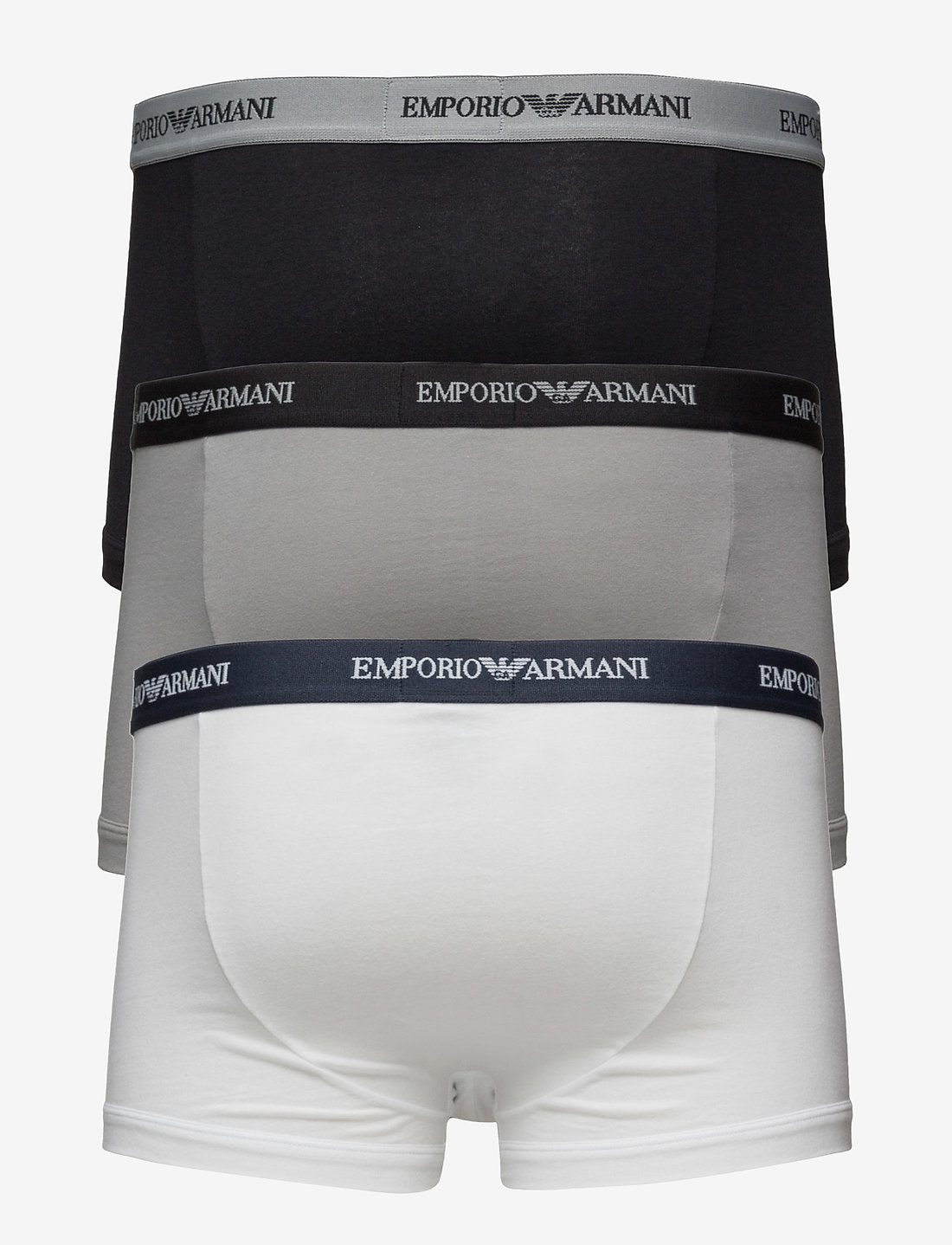 Emporio Armani - MENS KNIT 3-PACK TRUNKS - alushousut monipakkauksessa - bianco/nero/grigio - 1