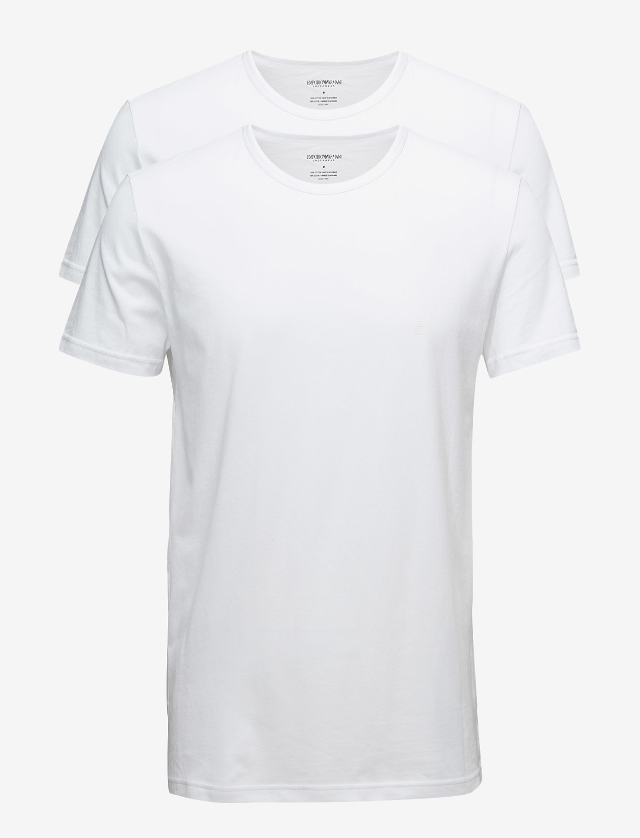 Emporio Armani - MENS KNIT 2PACK TSH - t-shirts im multipack - bianco/bianco - 0