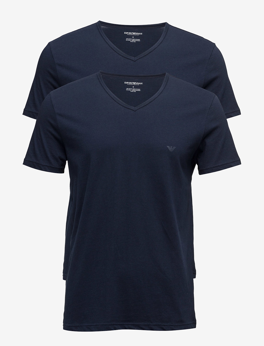 Emporio Armani - MENS KNIT 2PACK TSH - stuttermabolir með v-hálsmáli - marine/marine - 0