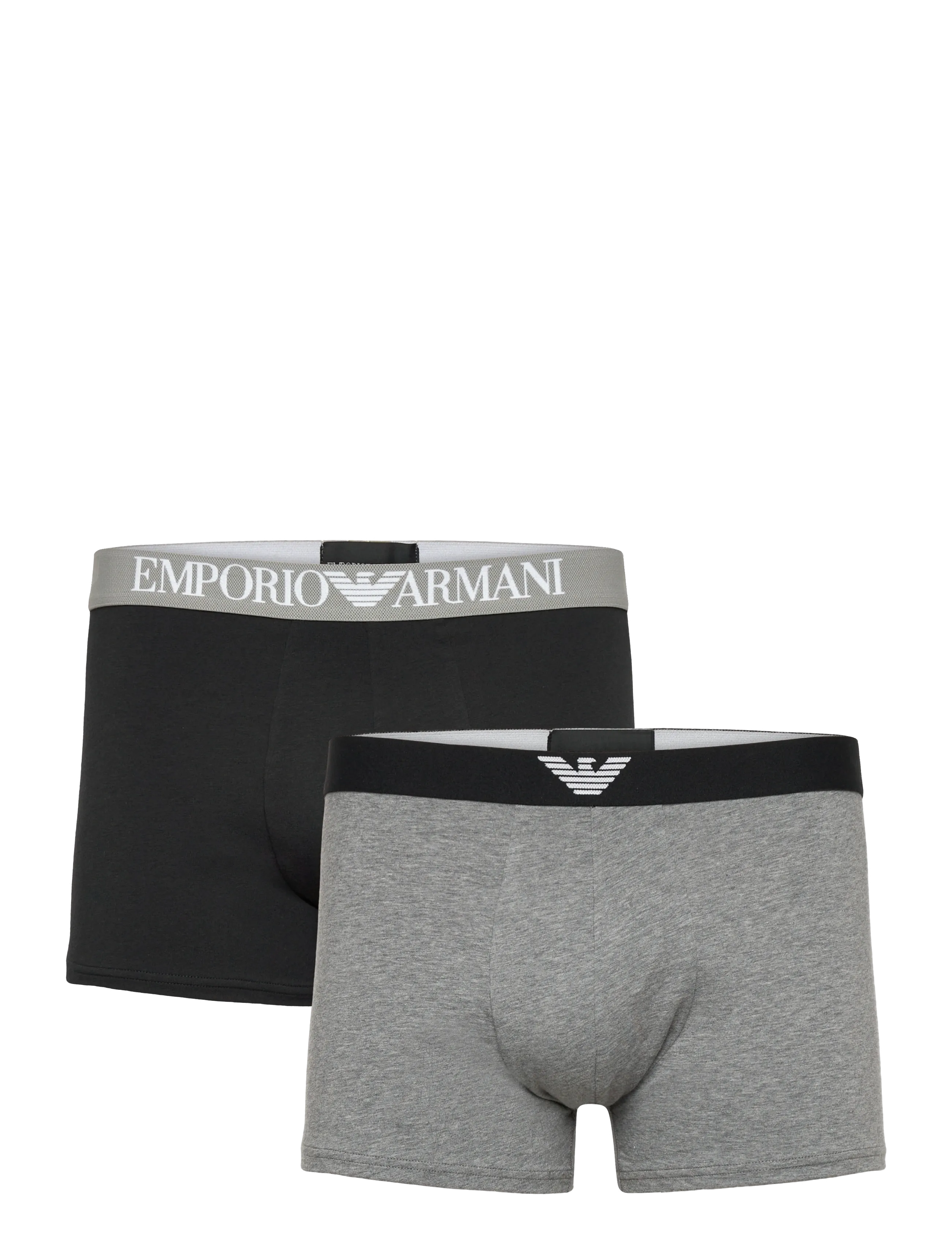 Emporio Armani 2 PACK BOTTOM - Emporio Armani - GREY MELANGE/BLACK / black