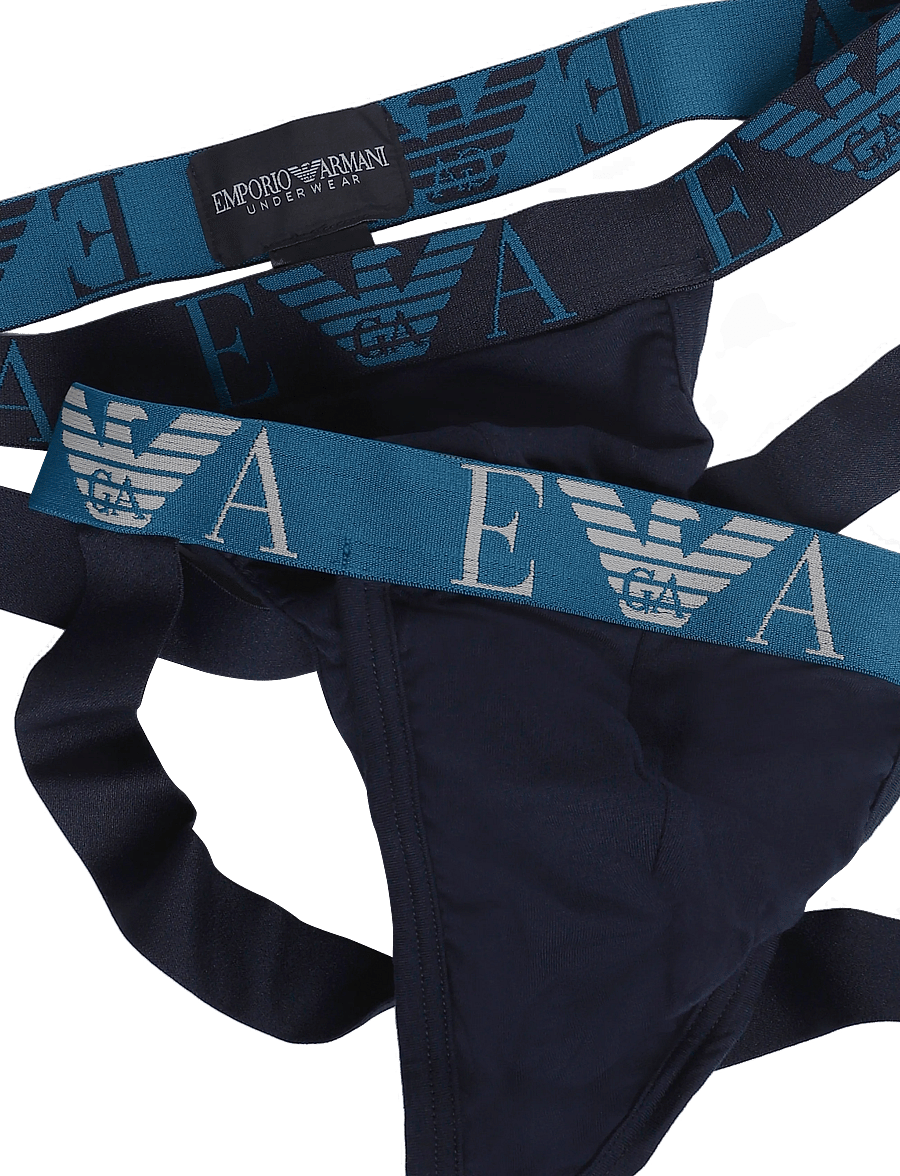 Emporio Armani - 2-PACK BOTTOM - multipakk aluspüksid - blu/blu - 2