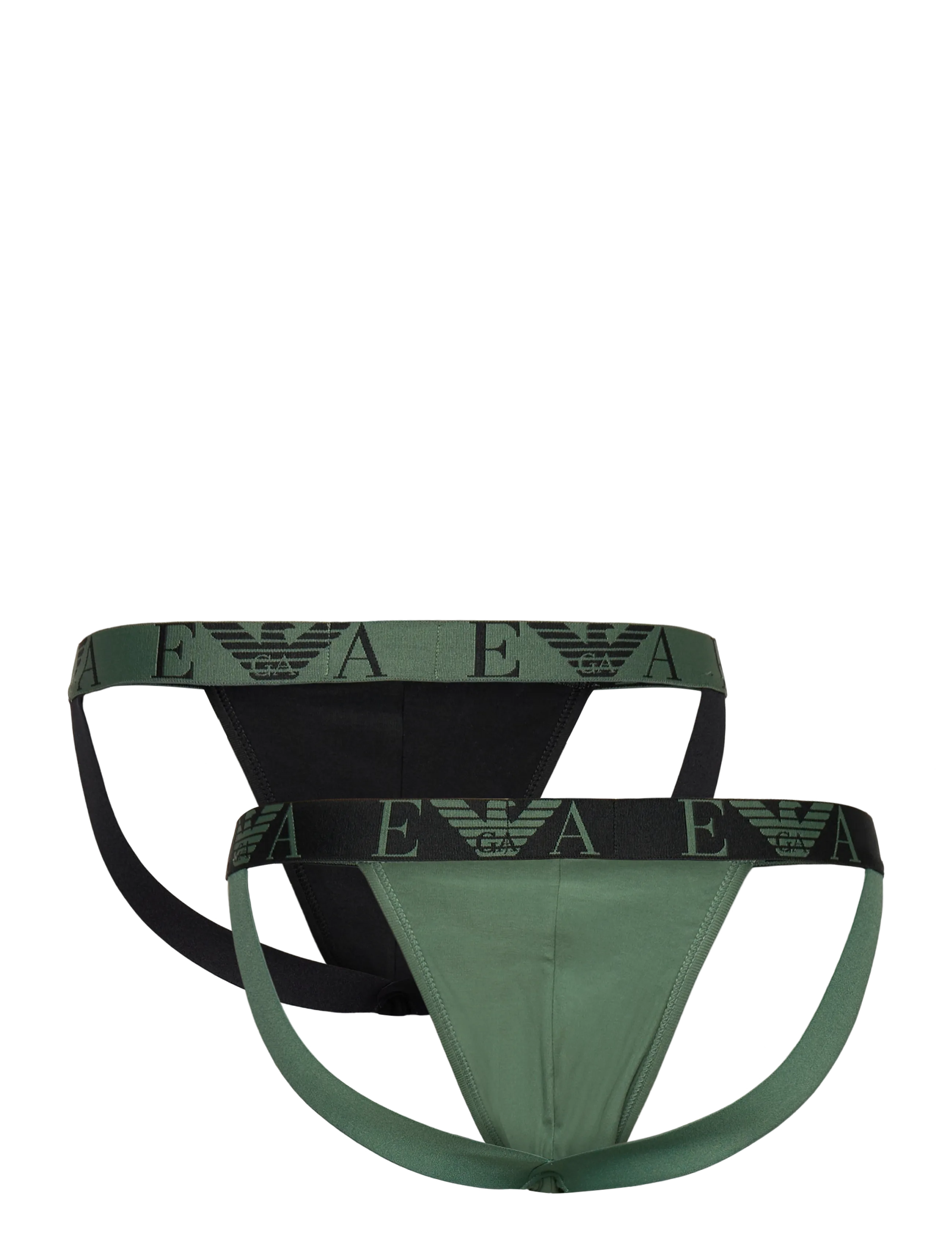 Emporio Armani - 2-PACK BOTTOM - jockstraps - green/black - 2
