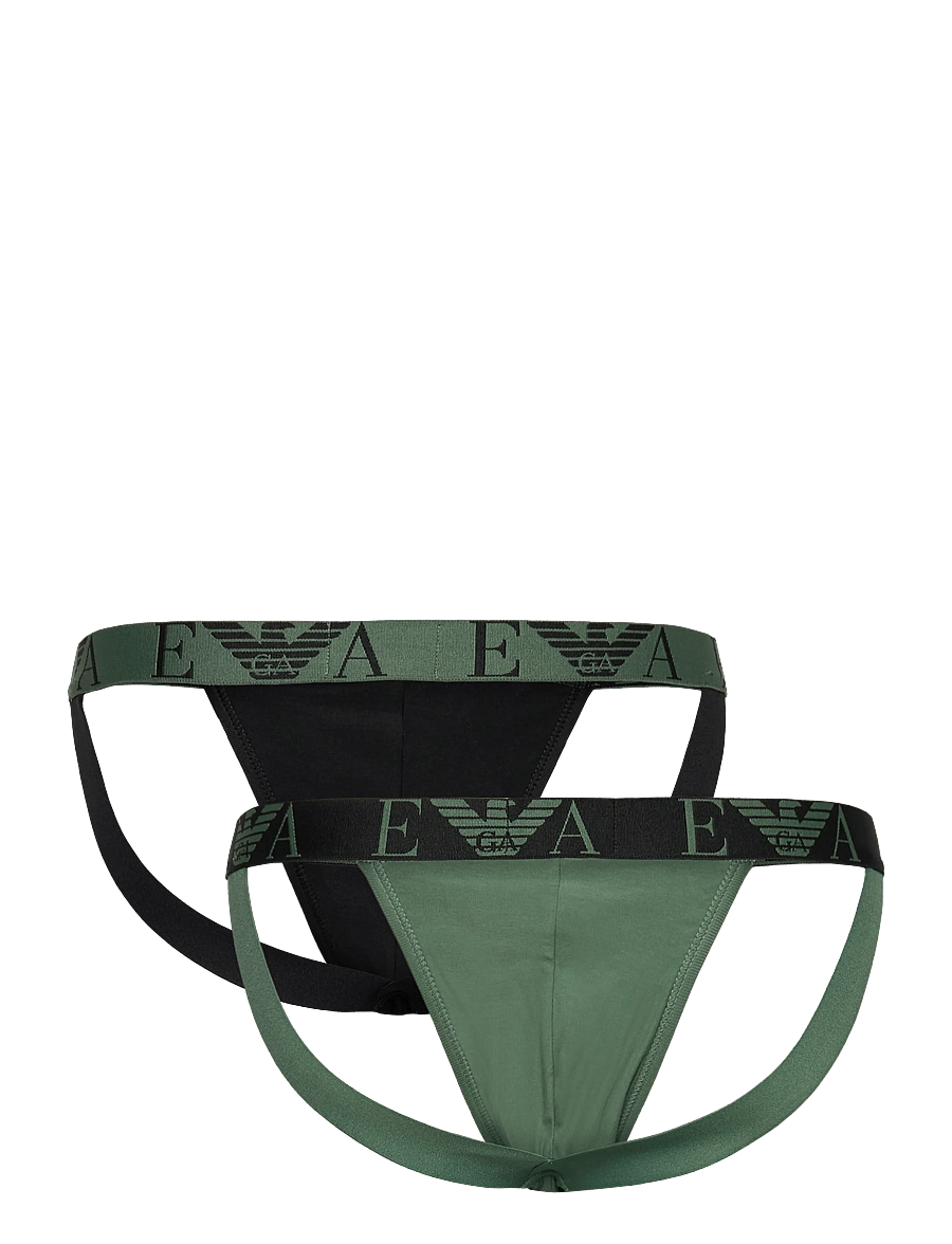 Emporio Armani - 2-PACK BOTTOM - jockstraps - green/black - 2