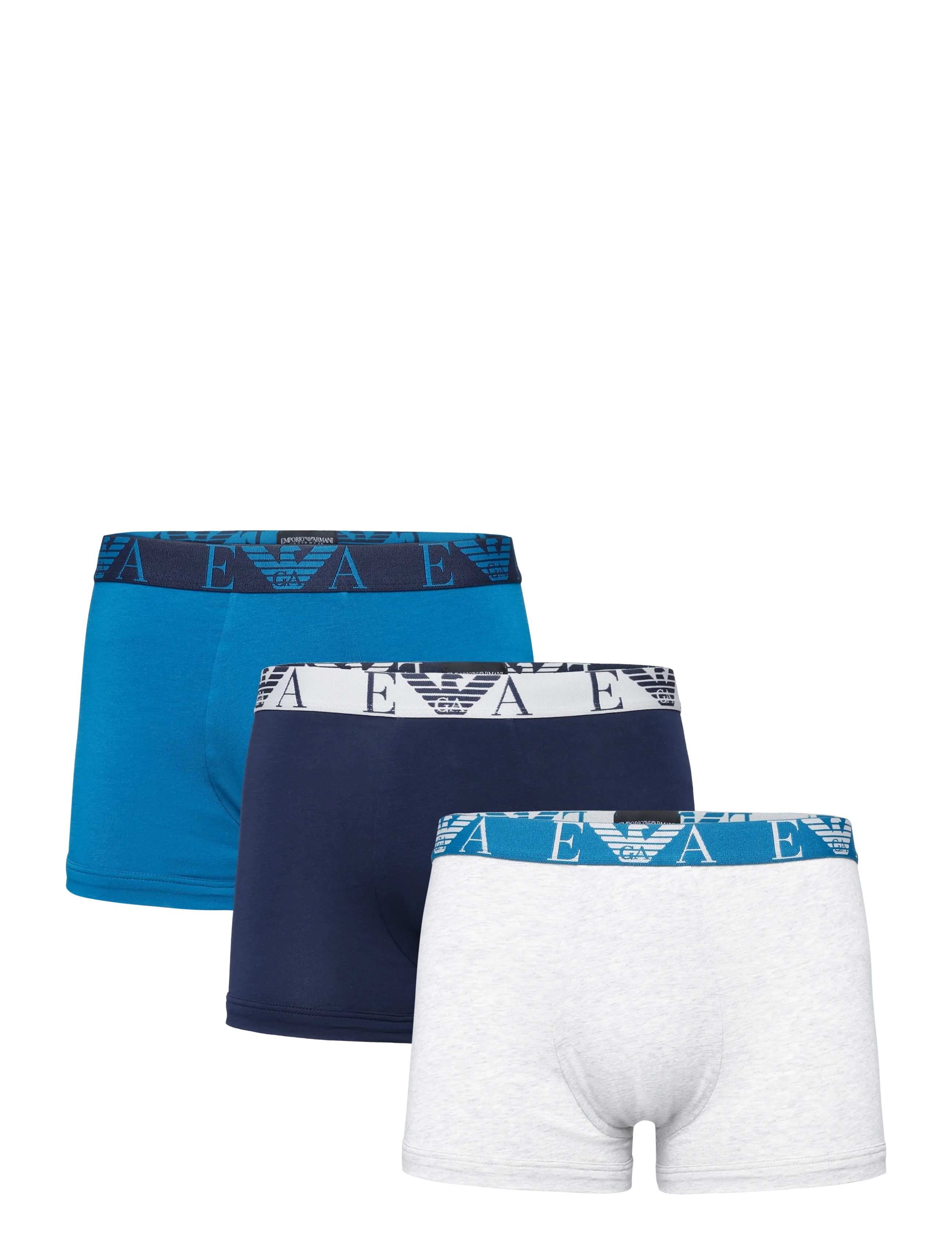 Emporio Armani 3 PACK BOTTOM - Underkläder - OCTA/LG MEL GREY/BLU / blue