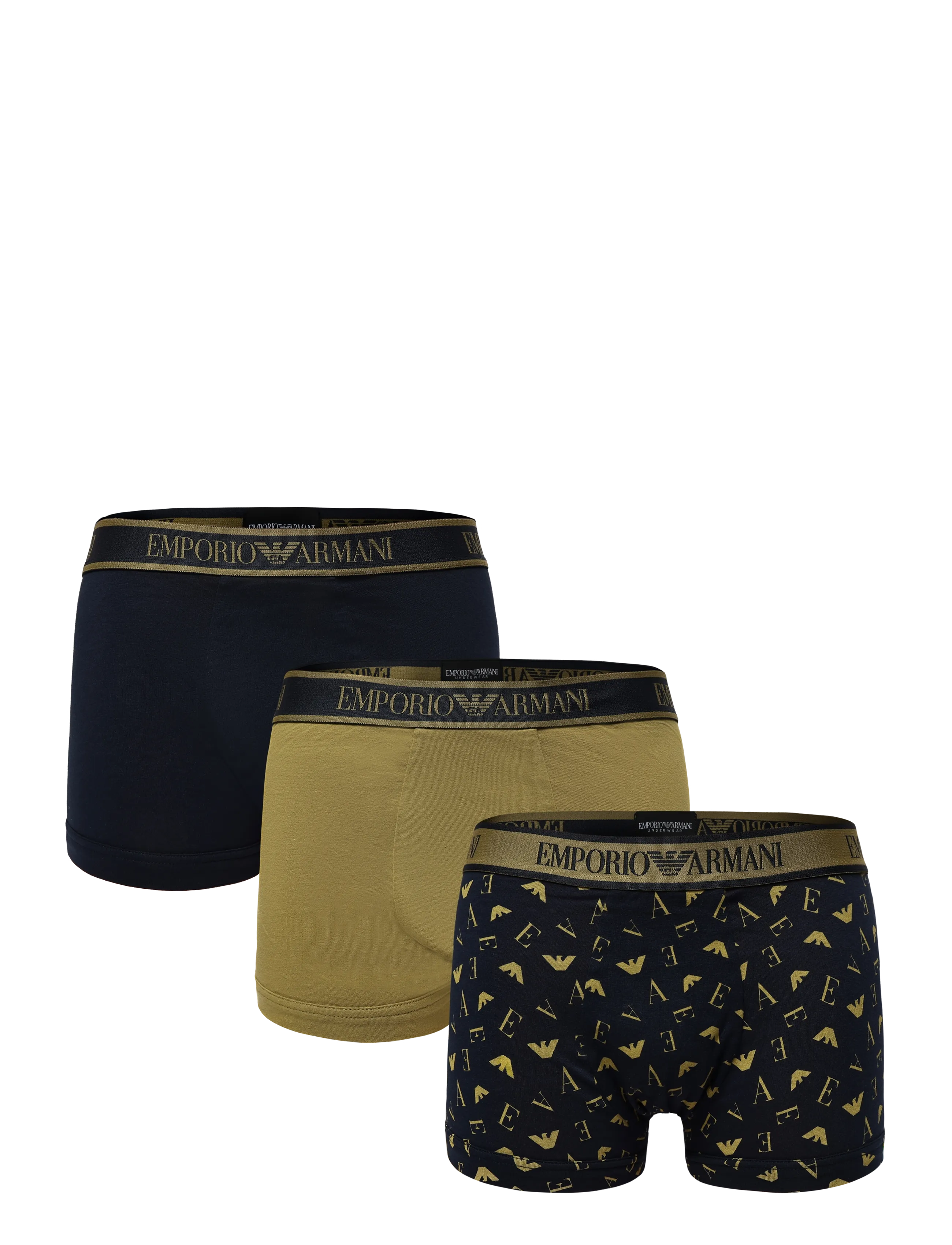 Emporio Armani 3 PACK BOTTOM - Emporio Armani - BLU/BLU MOSS P/MOSS / navy