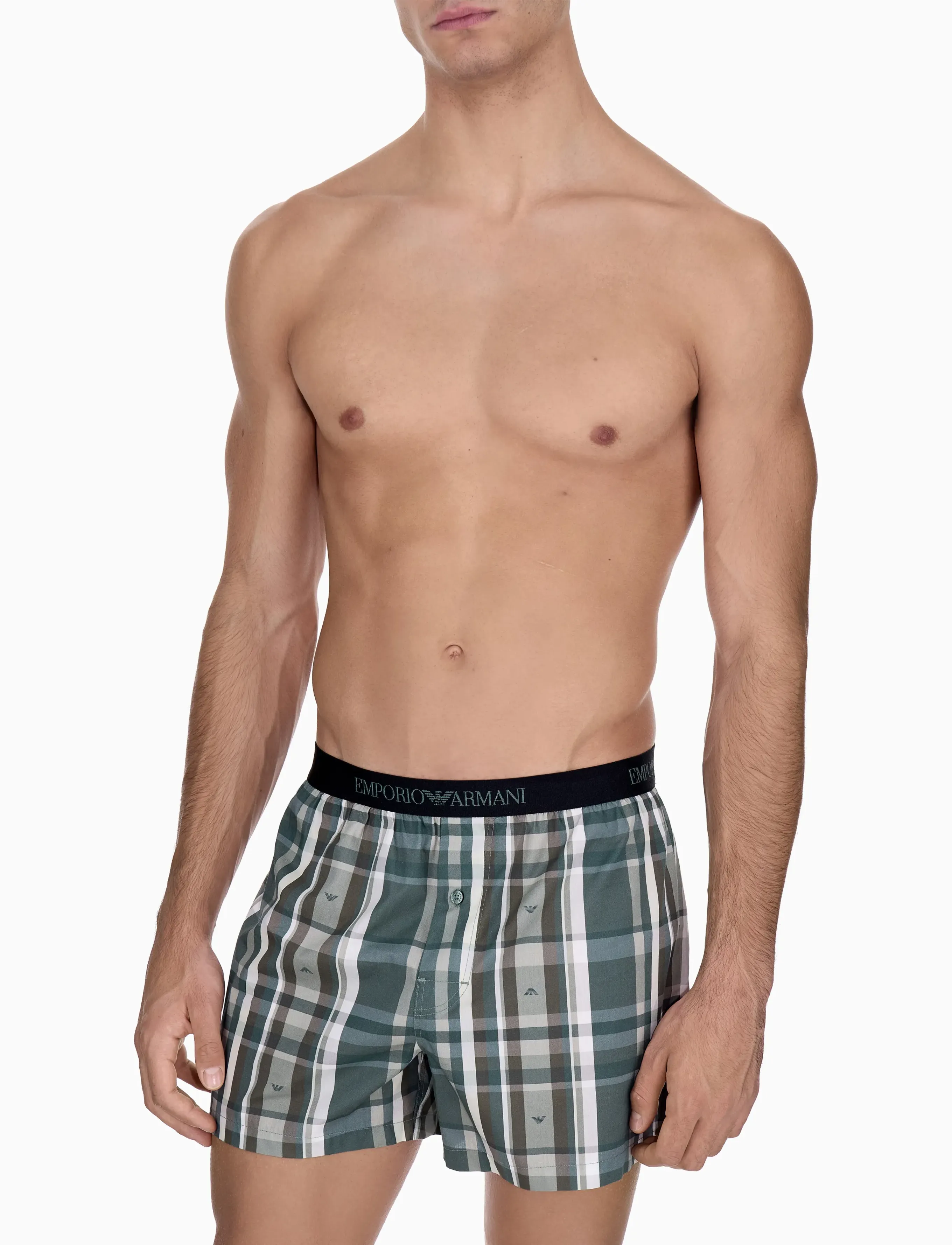 Emporio Armani - BOTTOM - boxershorts - check eagle leaf - 0
