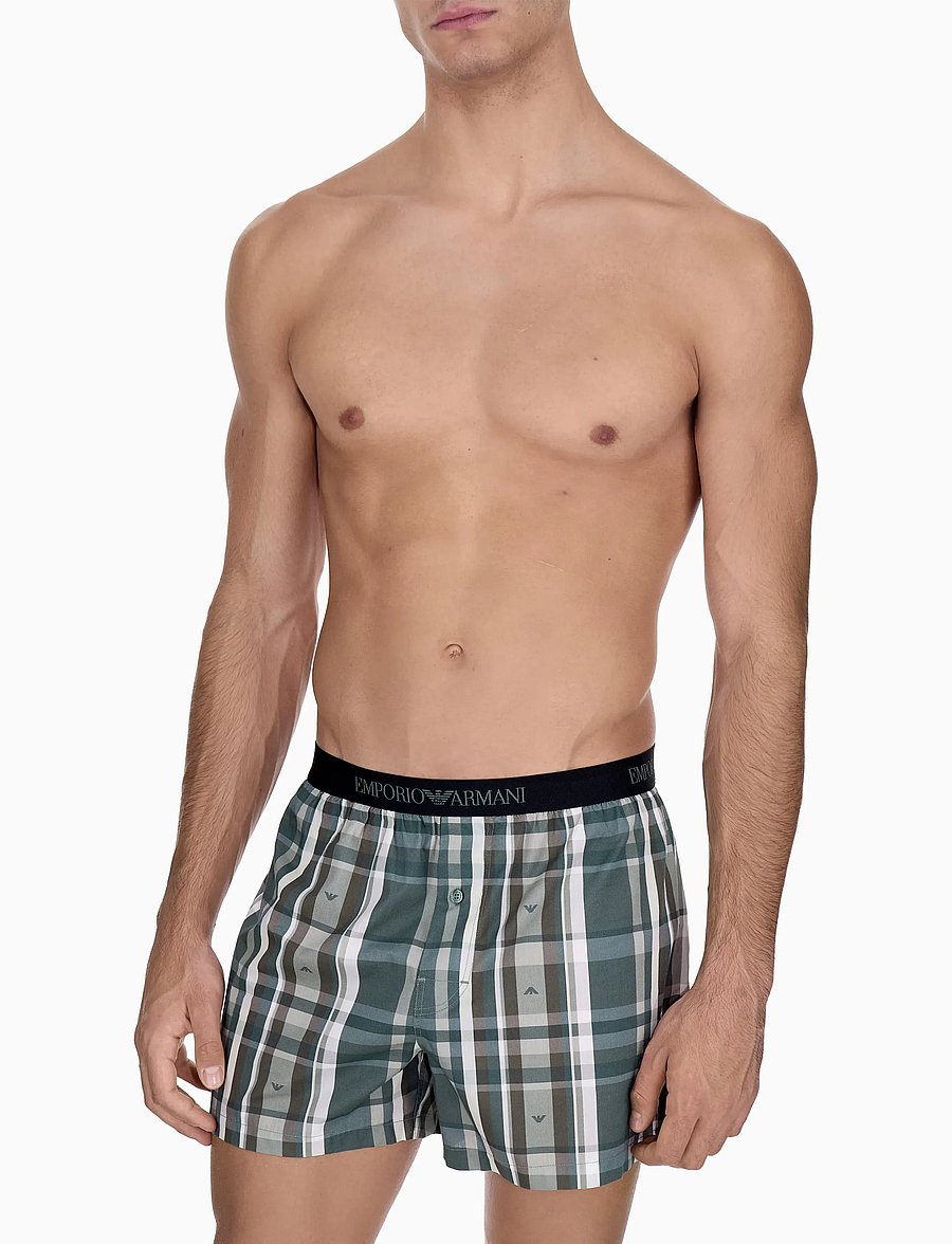 Emporio Armani - BOTTOM - boxershorts - check eagle leaf - 0