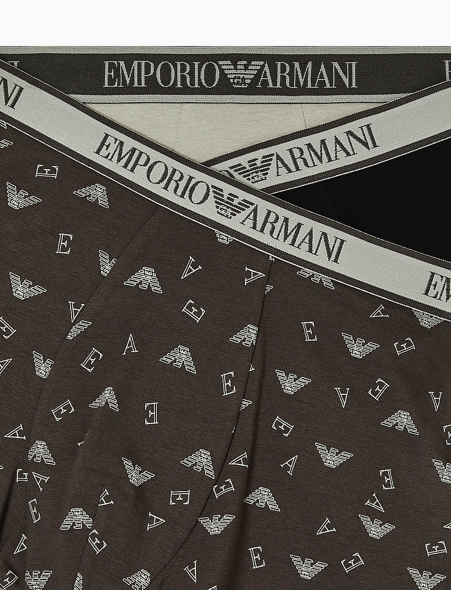 Emporio Armani - 3 PACK BOTTOM - unterhosen im multipack - sag/rav-sag prt/blac - 1