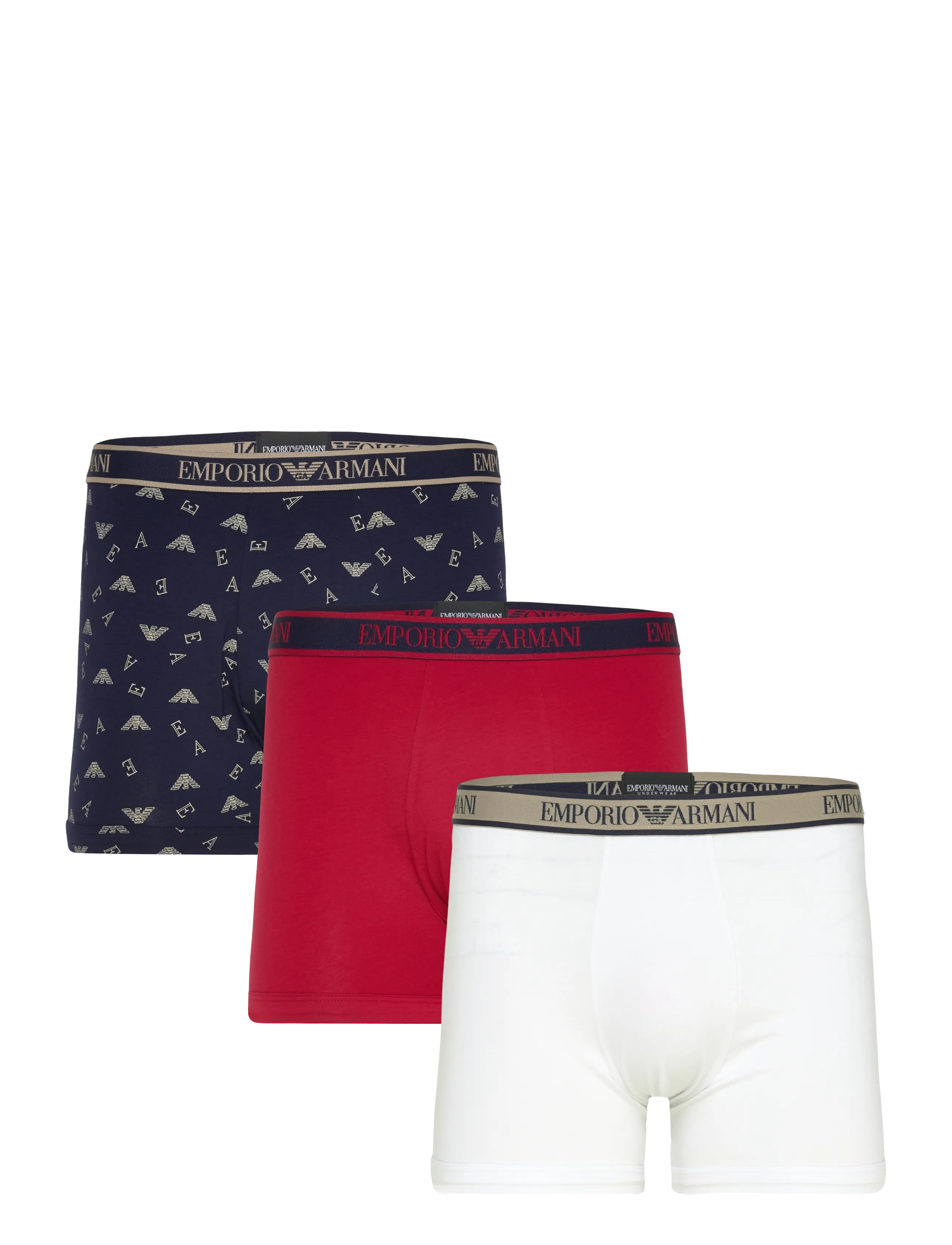 Emporio Armani 3 PACK BOTTOM - Multipaka apakšveļa - SCOO/INK-NUT PRT/WHT / navy