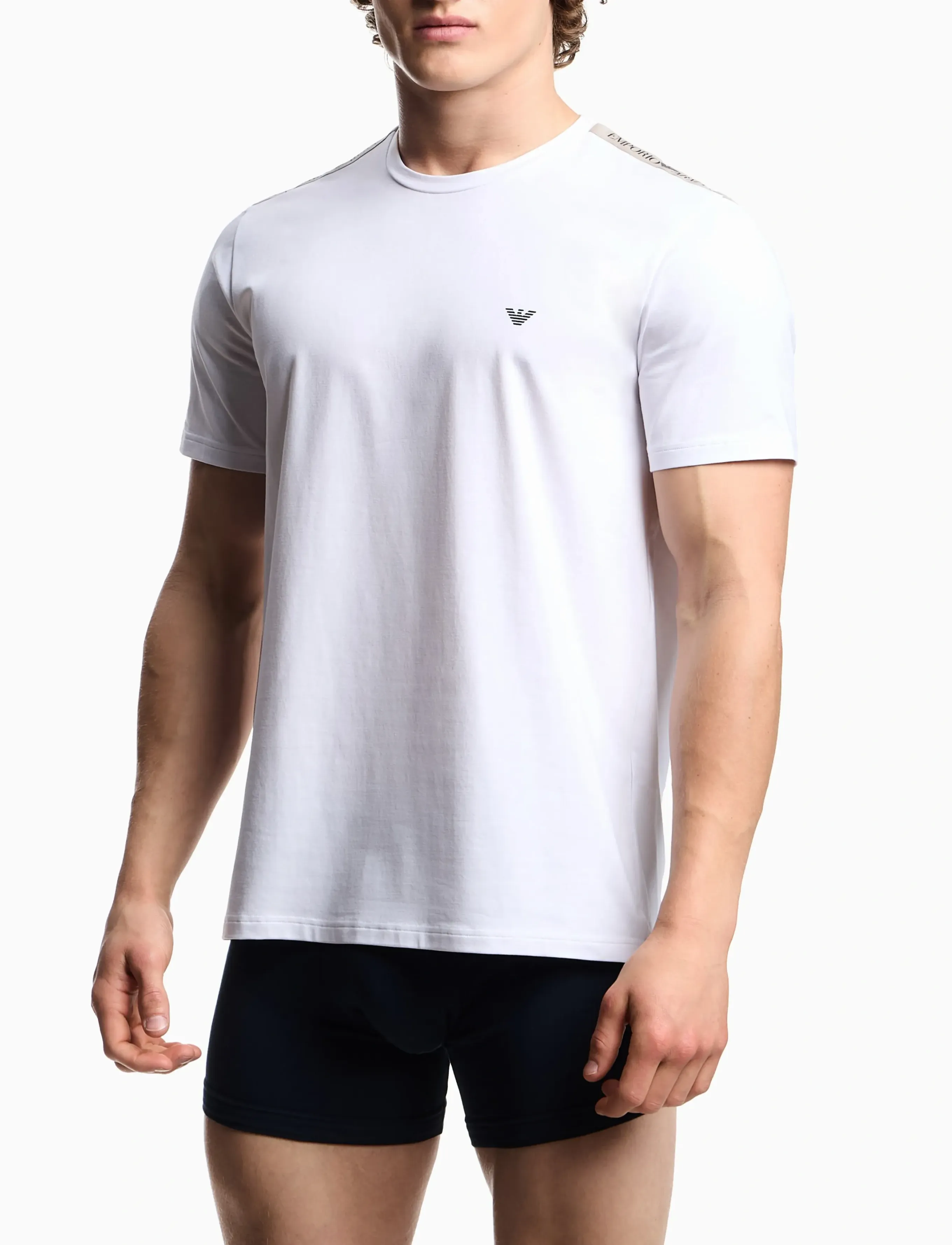 Emporio Armani Top, Mænd, T-Shirt, Hvid, Str: S