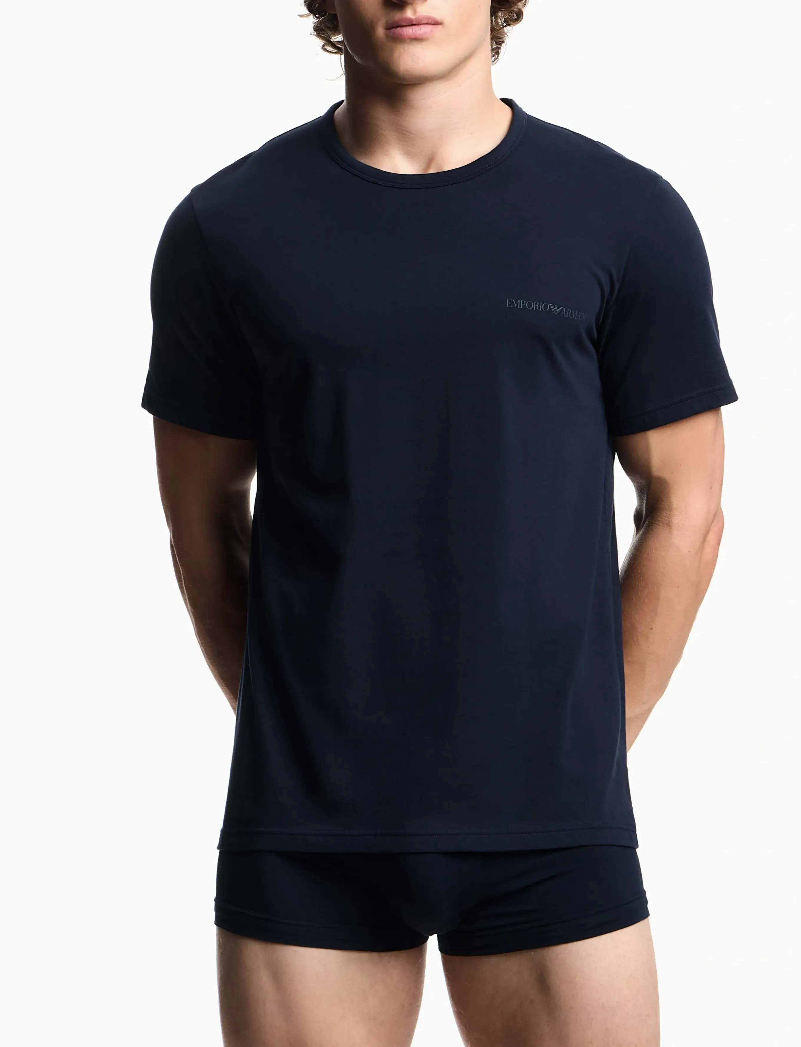 Emporio Armani 2 Pack Top, Mænd, T-Shirt Multipakke, Navy, Str: S