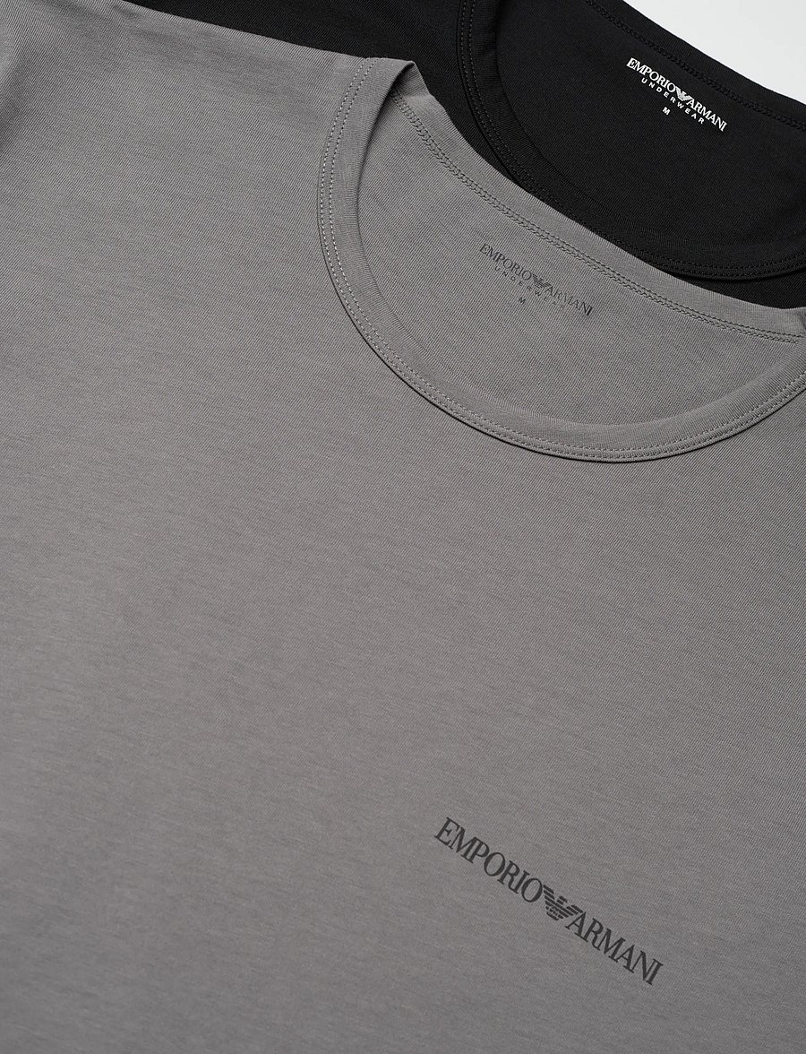 Emporio Armani - 2 PACK TOP - multipack t-shirts - black/grey - 2