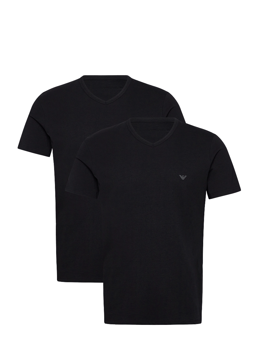 Emporio Armani - 2 PACK TOP - stuttermabolir í pakka - black/black - 1