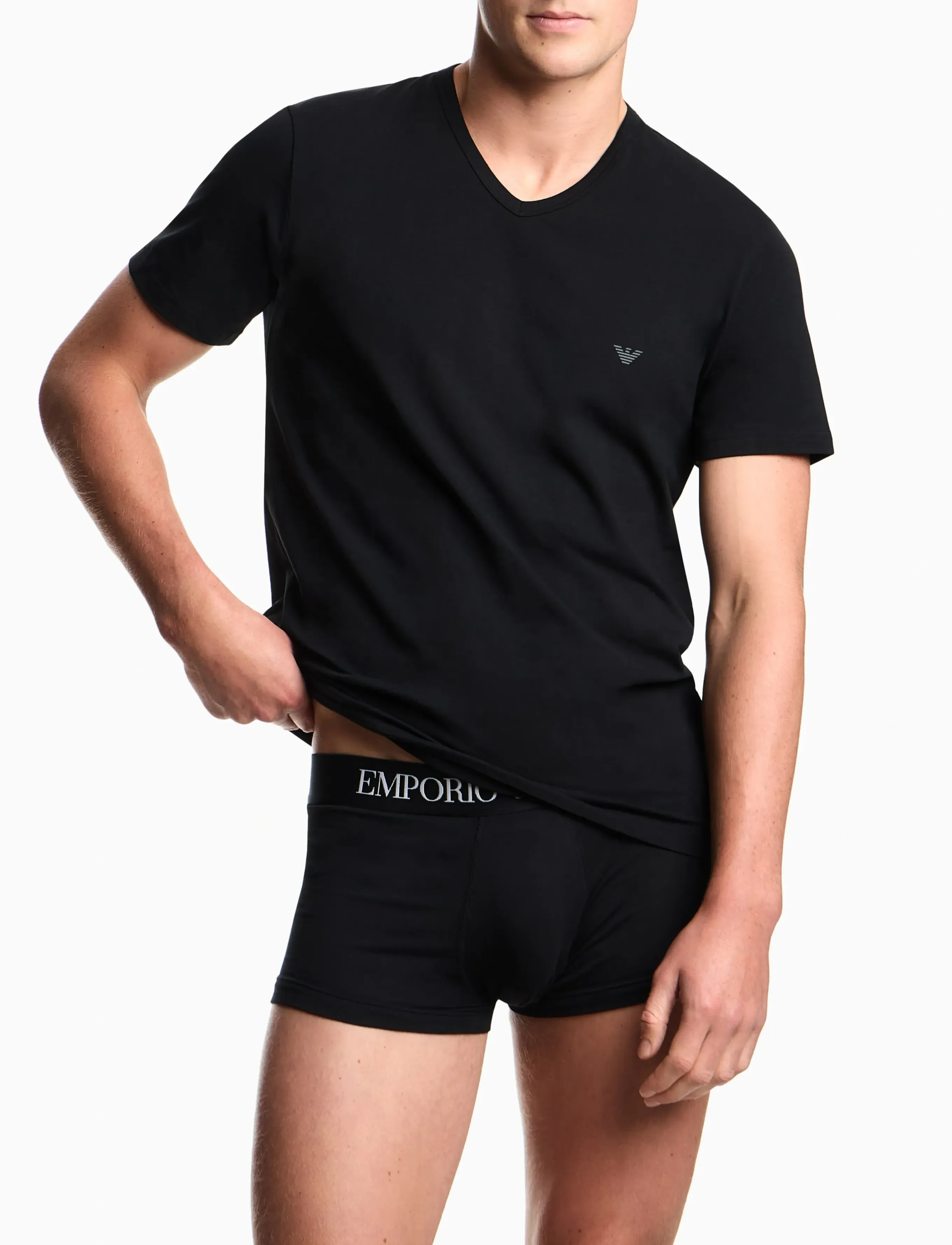 Emporio Armani 2 PACK TOP - T-särgid - BLACK/BLACK / black