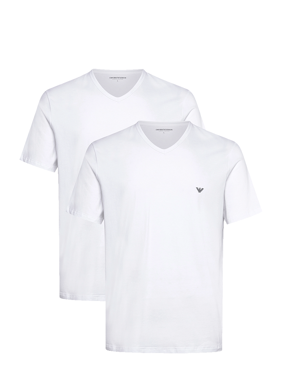 Emporio Armani - 2 PACK TOP - stuttermabolir í pakka - white/white - 1