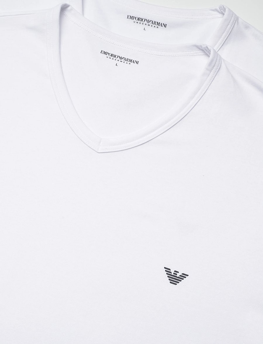 Emporio Armani - 2 PACK TOP - stuttermabolir í pakka - white/white - 3