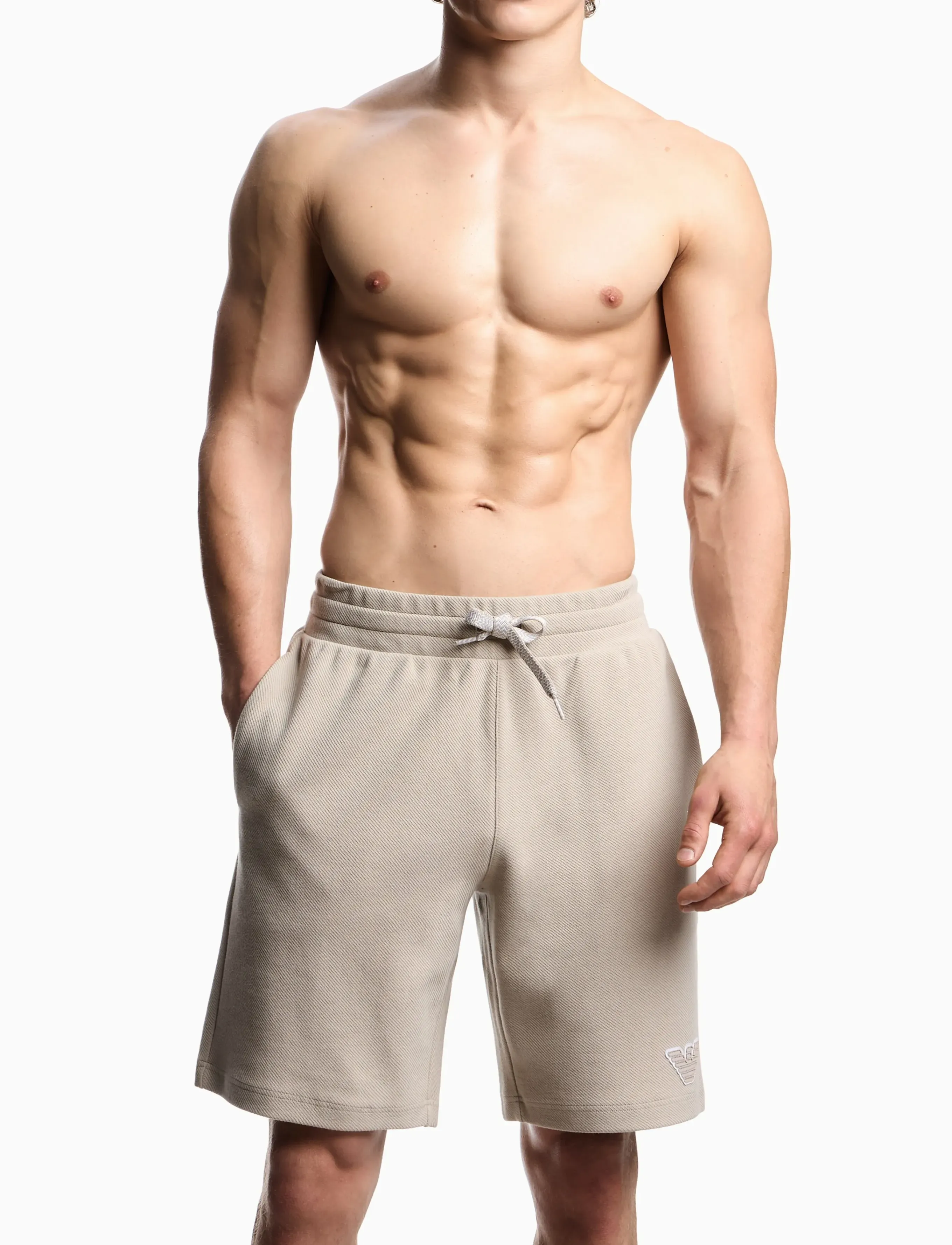 Emporio Armani B64, Mænd, Sweat Shorts, Beige, Str: XL