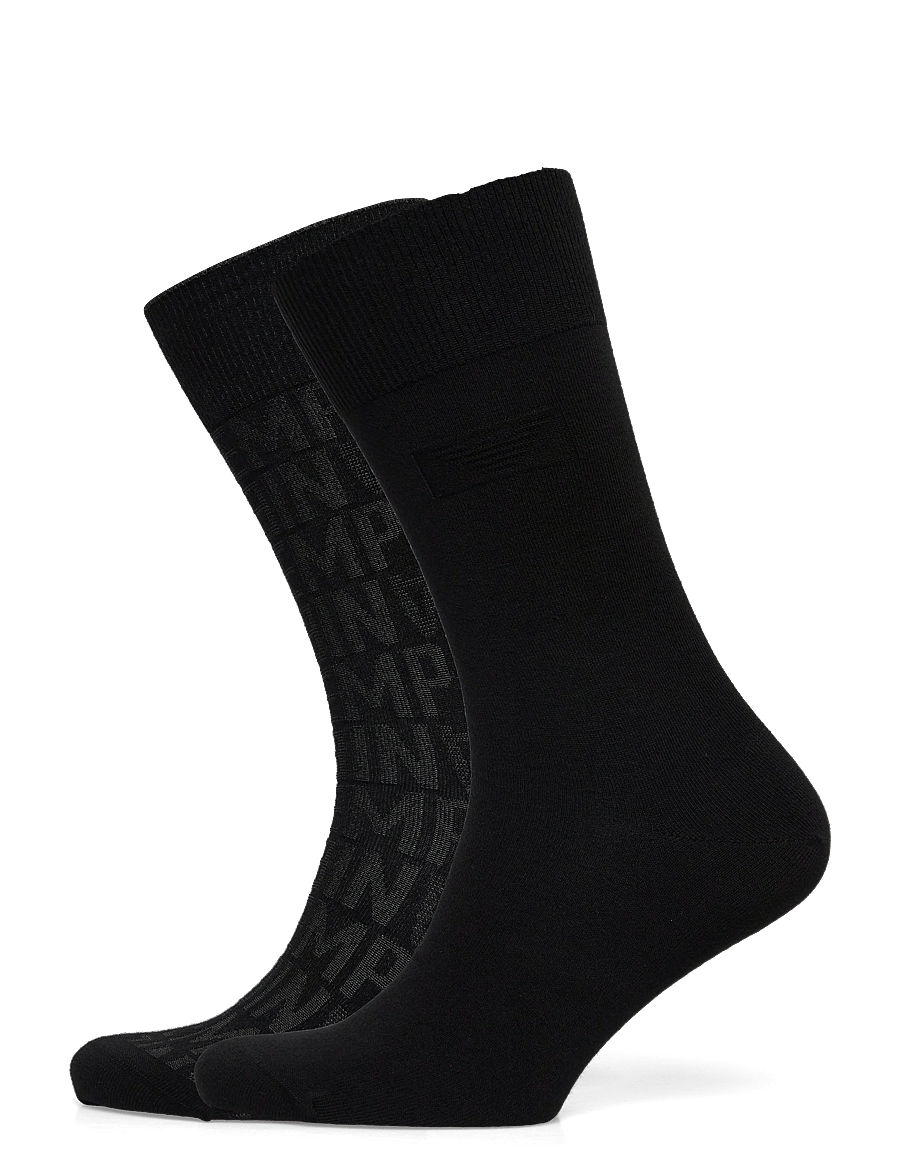 Emporio Armani - SOCKS SET - crew-socken - black written/blk/bl - 0