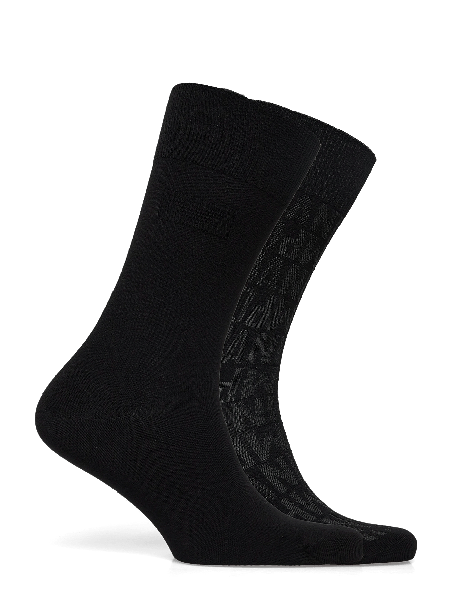 Emporio Armani - SOCKS SET - crew-socken - black written/blk/bl - 2