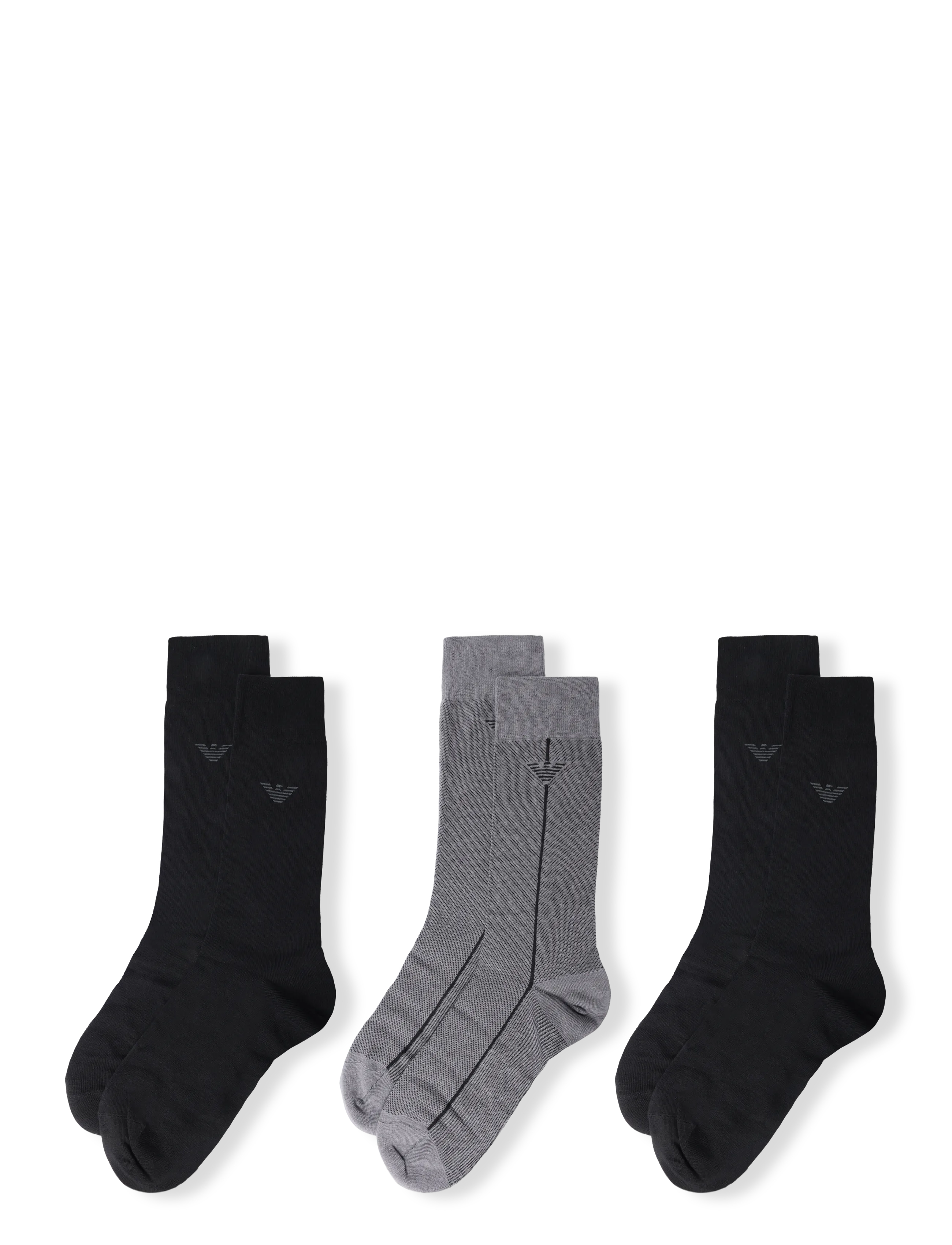 Emporio Armani - SOCKS SET - tennissocken - texture black - 1