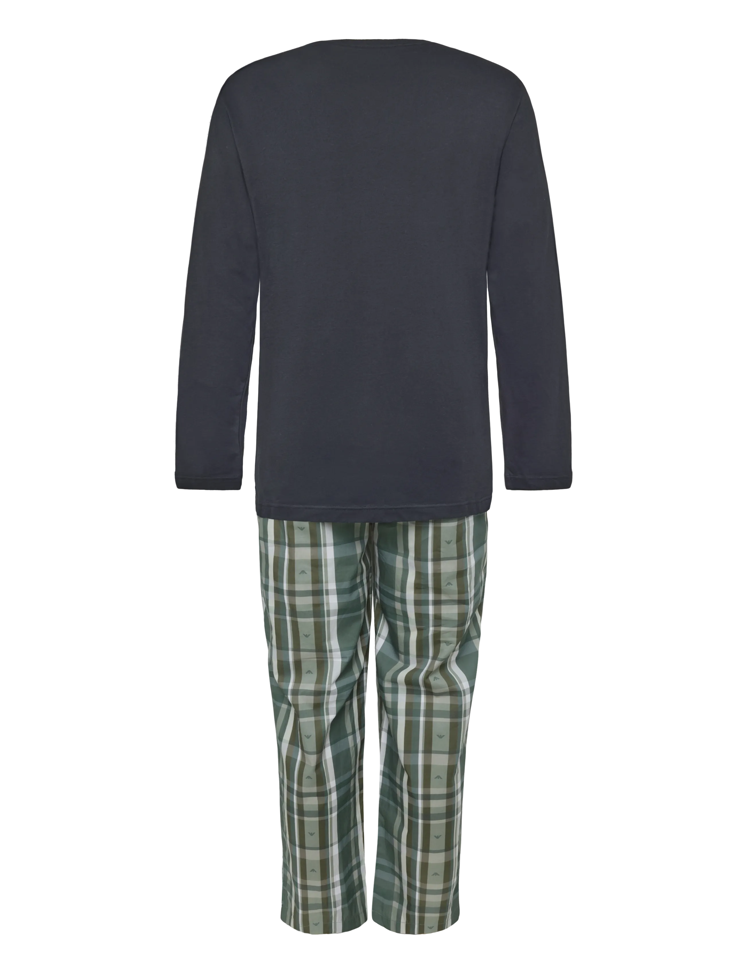 Emporio Armani - NIGHTWEAR PYJAMA - pyjamasets - blk/check eagle leaf - 2