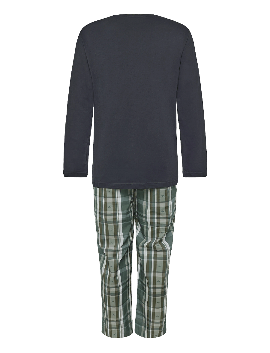 Emporio Armani - NIGHTWEAR PYJAMA - pyjamasets - blk/check eagle leaf - 2