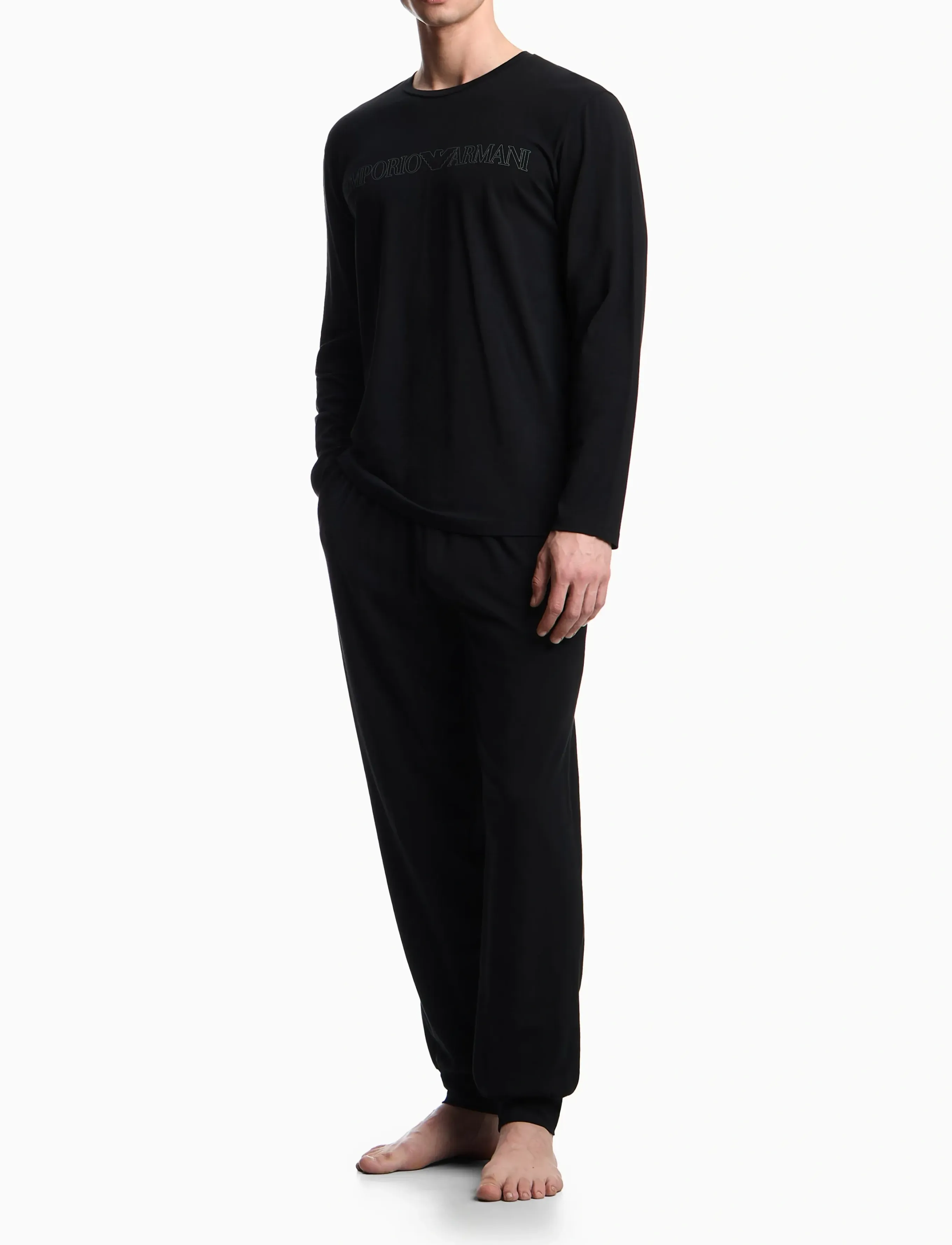 Emporio Armani Nightwear Pyjama, L, Night & Loungewear, Schwarz - Pyjamas (set), Männerswear