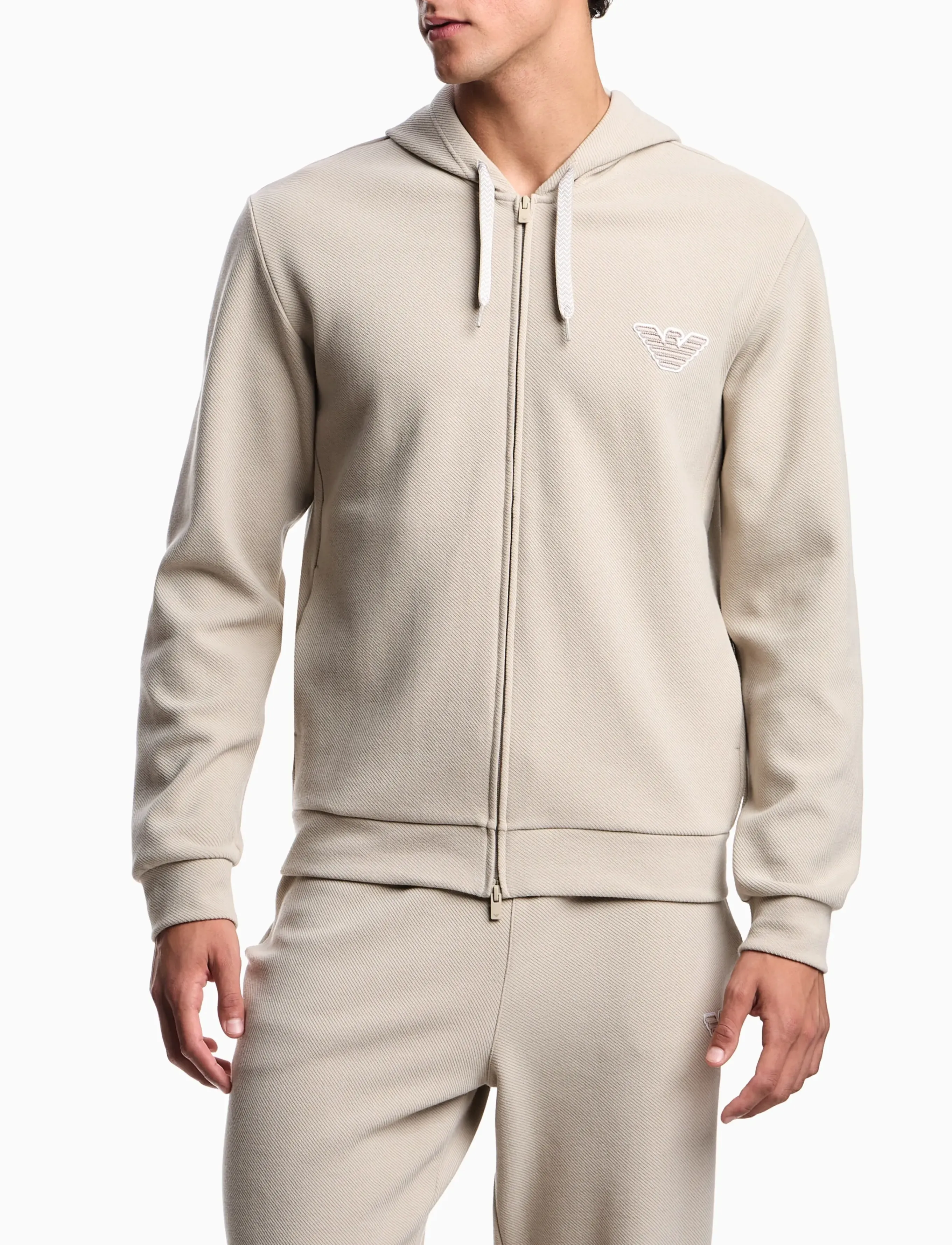 Emporio Armani Loungewear Sweatshirt, XL, Beige, Sweatshirts & Hættetrøjer > Hættetrøjer, Herre