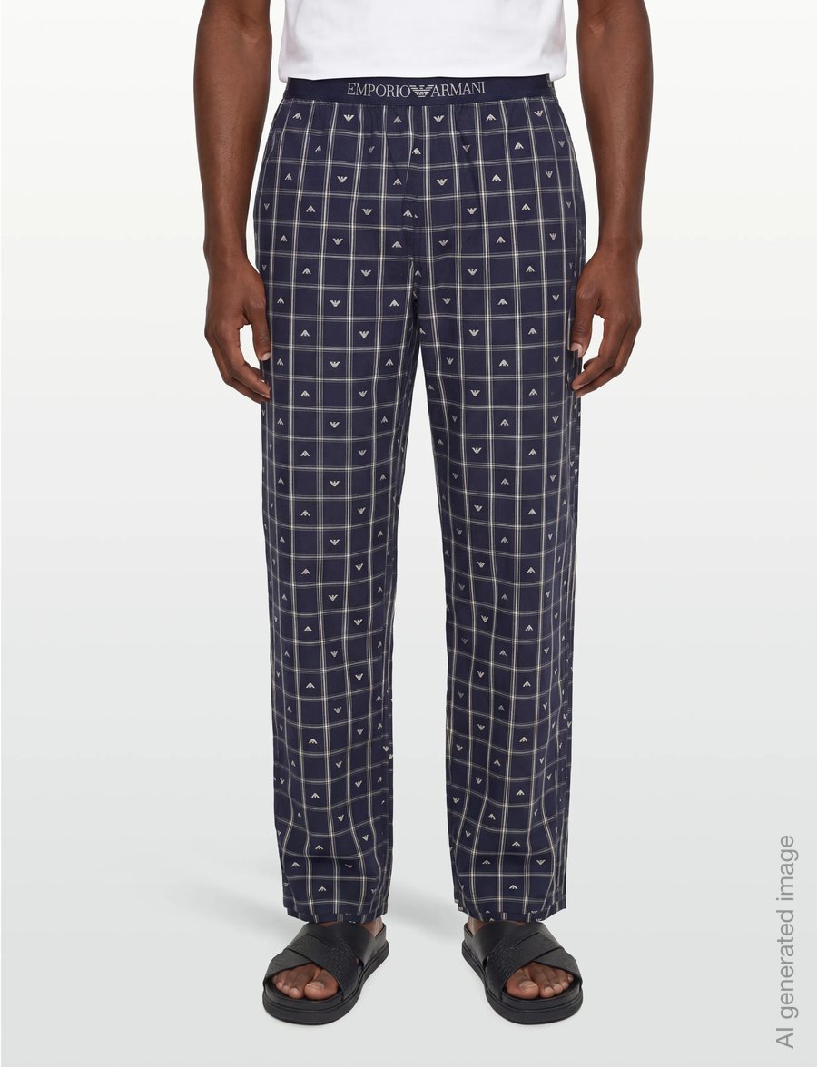 Emporio Armani - NIGHTWEAR PANTS - natbukser - check eagle ar.bl-nu - 3