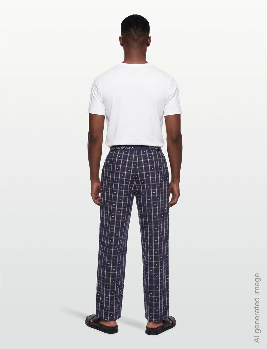 Emporio Armani - NIGHTWEAR PANTS - natbukser - check eagle ar.bl-nu - 4