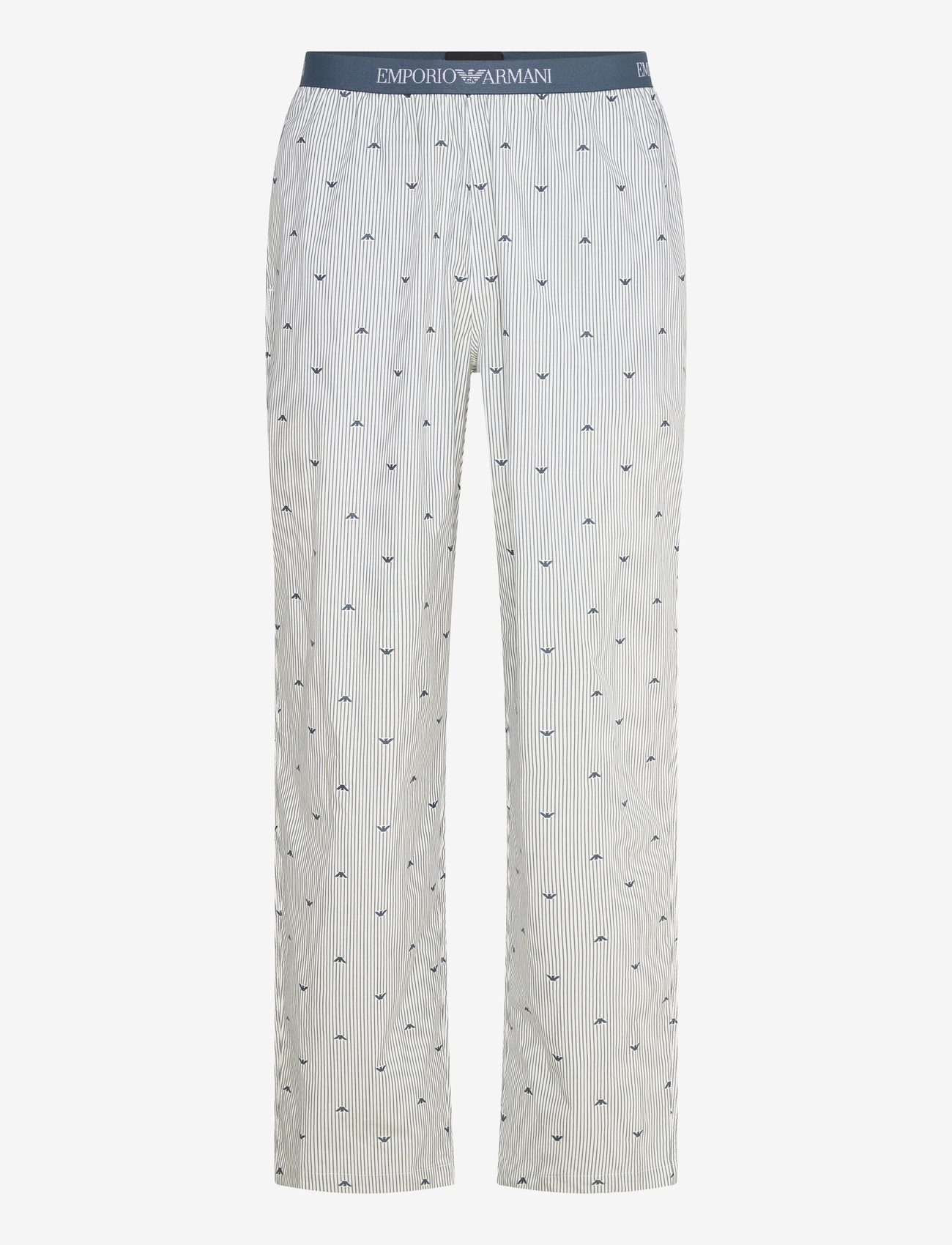 Emporio Armani - NIGHTWEAR PANTS - pyjamasbyxor - stripe eagle ori-wht - 0
