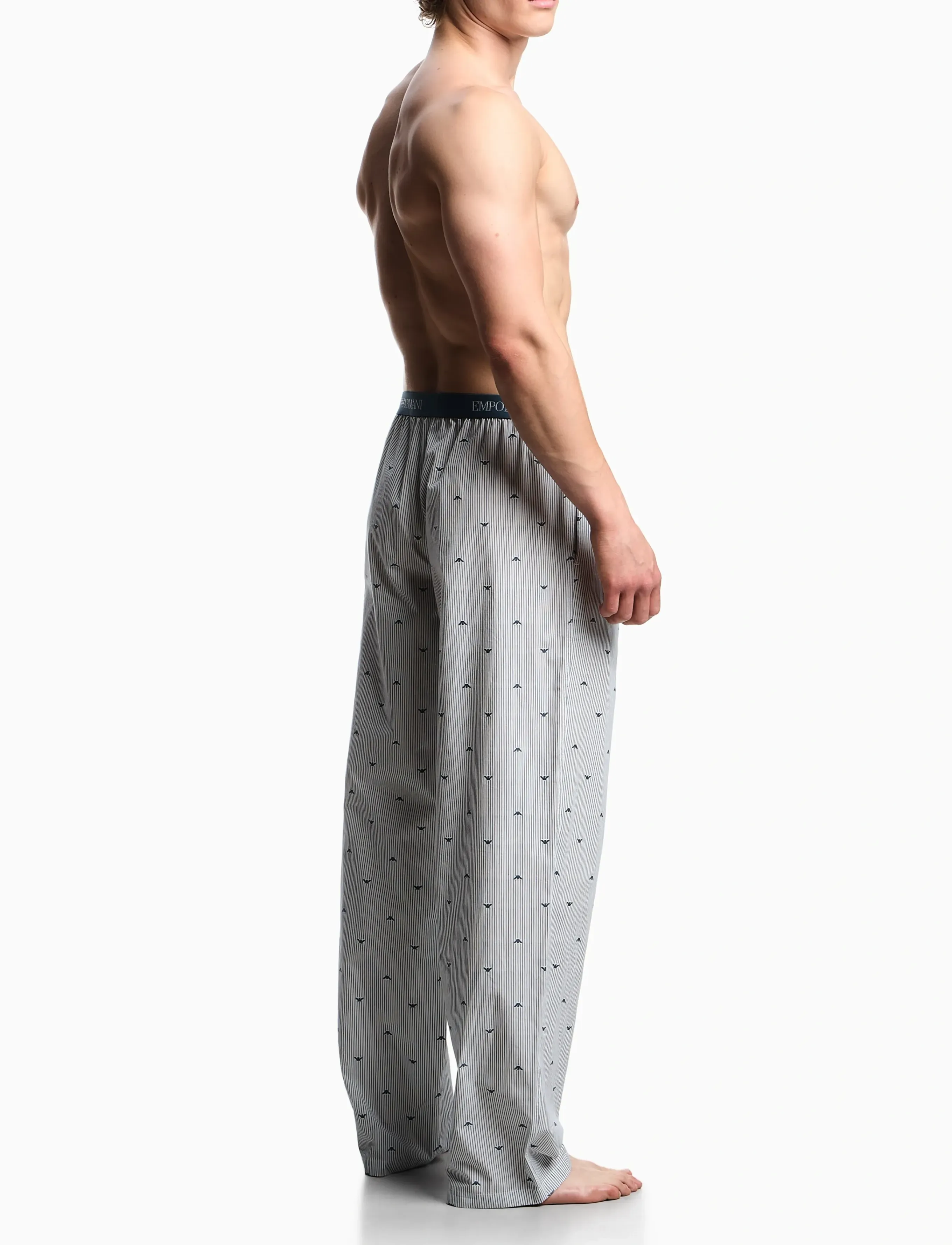 Emporio Armani - NIGHTWEAR PANTS - pyjamahose - stripe eagle ori-wht - 3