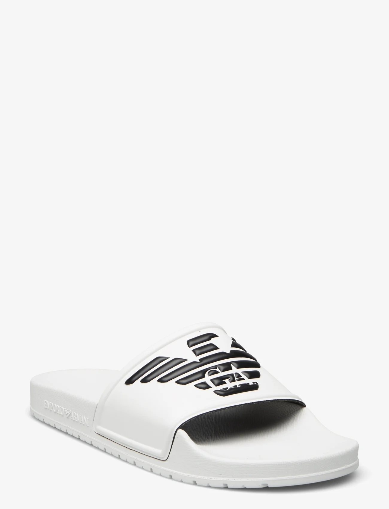 Emporio Armani - SLIPPER PU+EAGLE LOG - sandals - d611-white+black - 0