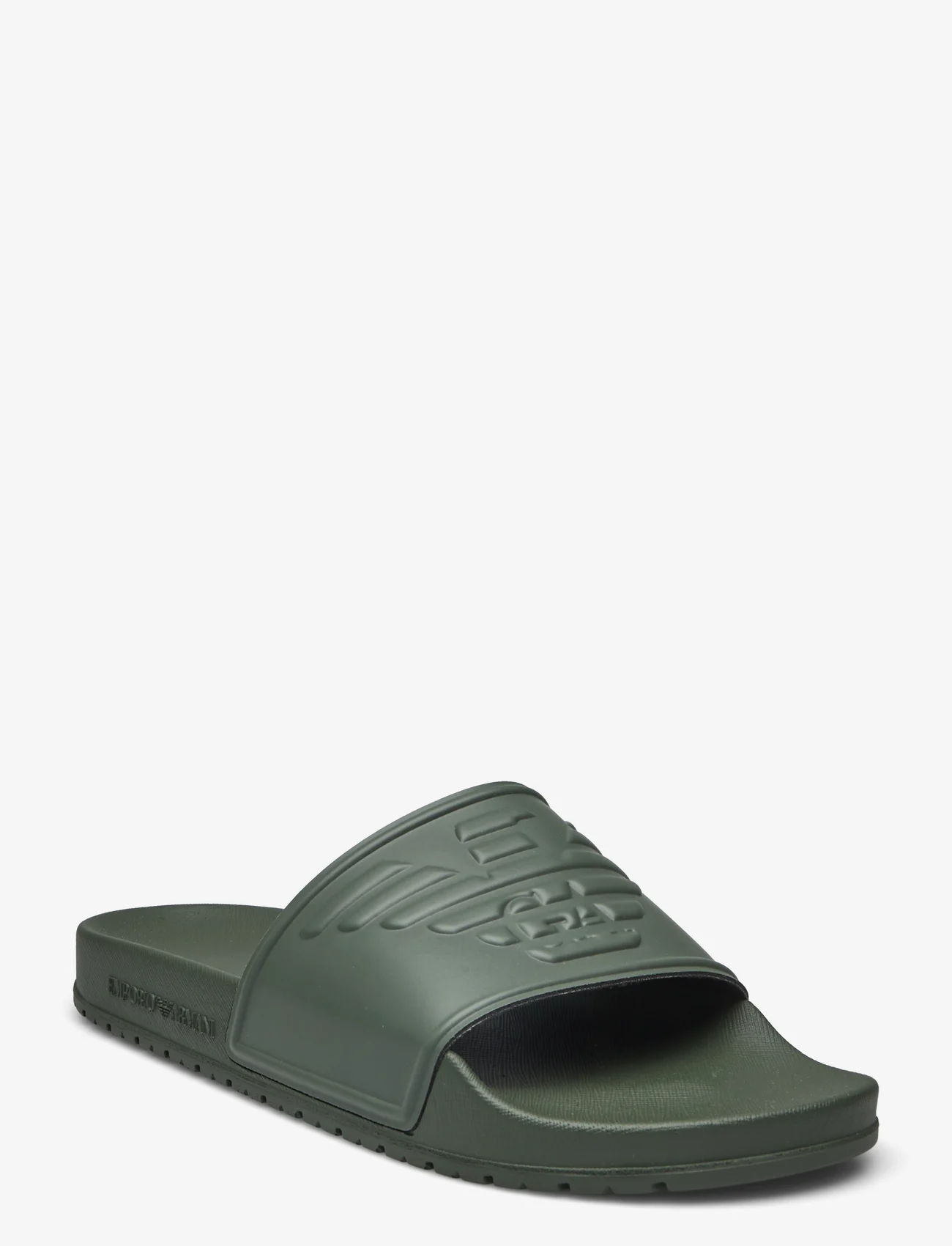 Emporio Armani - SLIPPER PU+EAGLE LOG - sandals - s132-military+military - 0