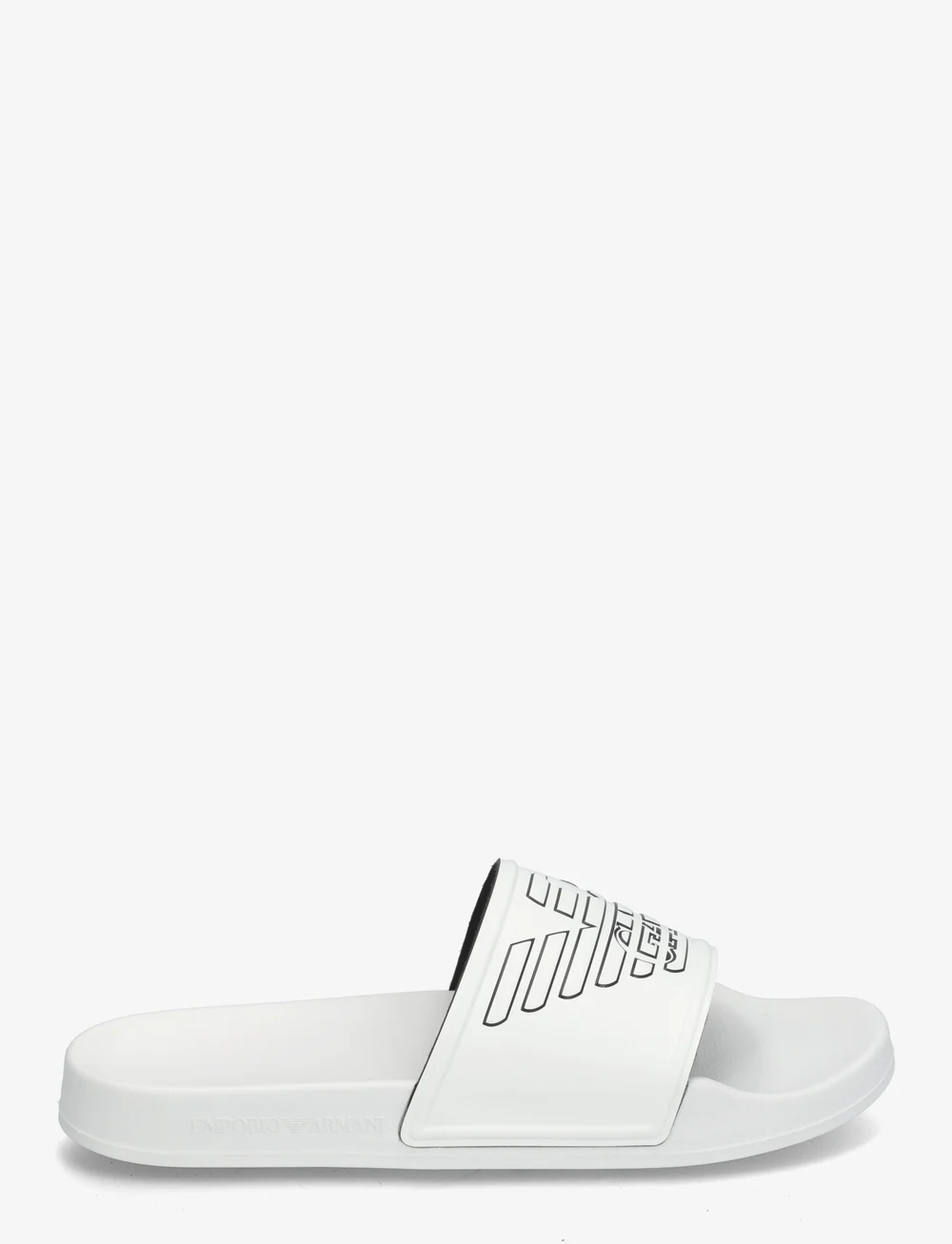 Emporio Armani - SLIP.PVC-OUTLINE LOG - pool sliders - white-black - 1