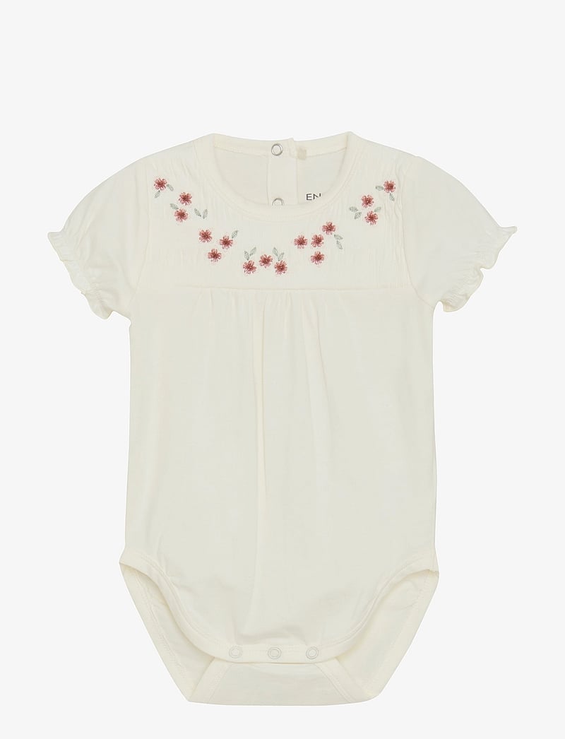 En Fant - Body SS Embroidery - kortærmede bodyer - egret - 0