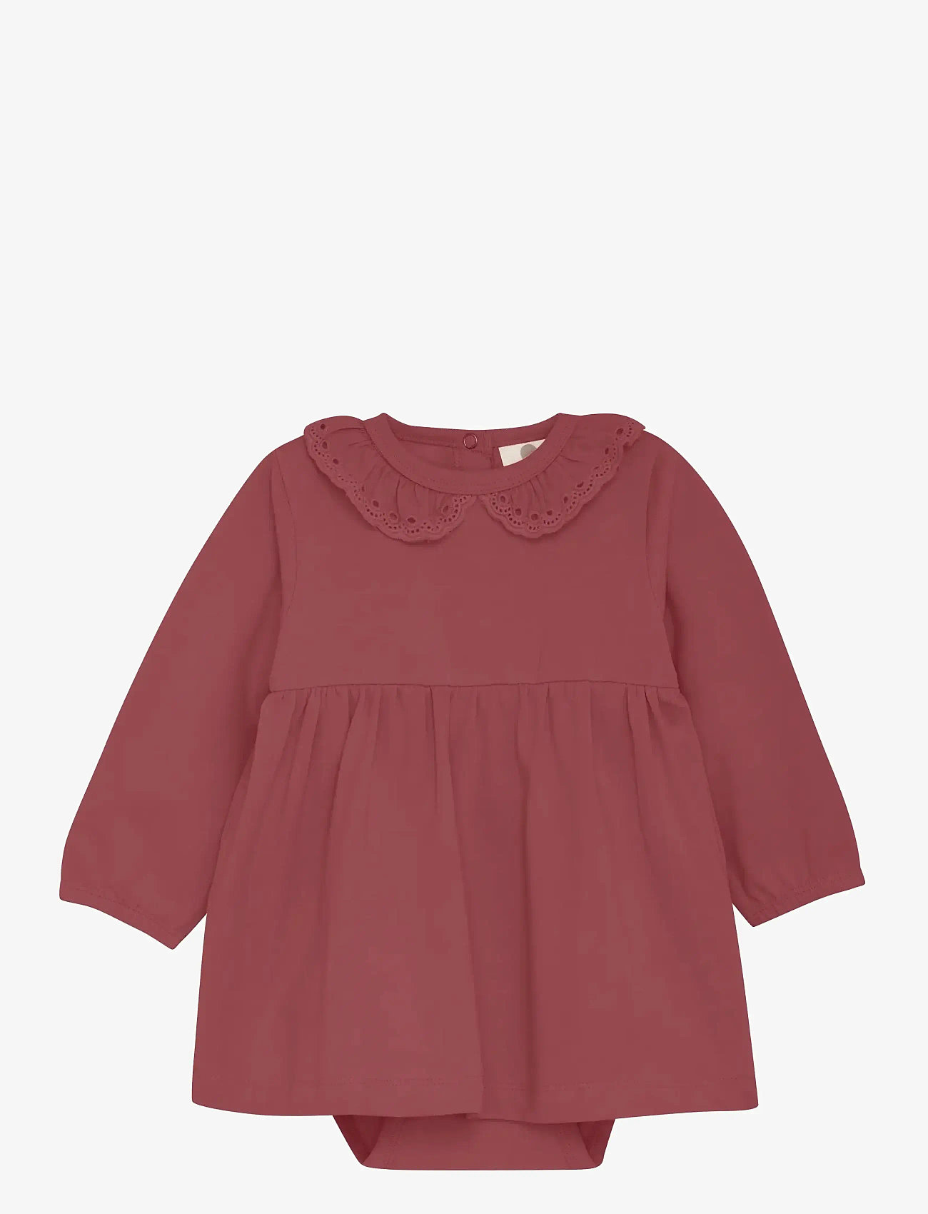 En Fant - Body Dress LS - kortärmade babyklänningar - roan rouge - 0