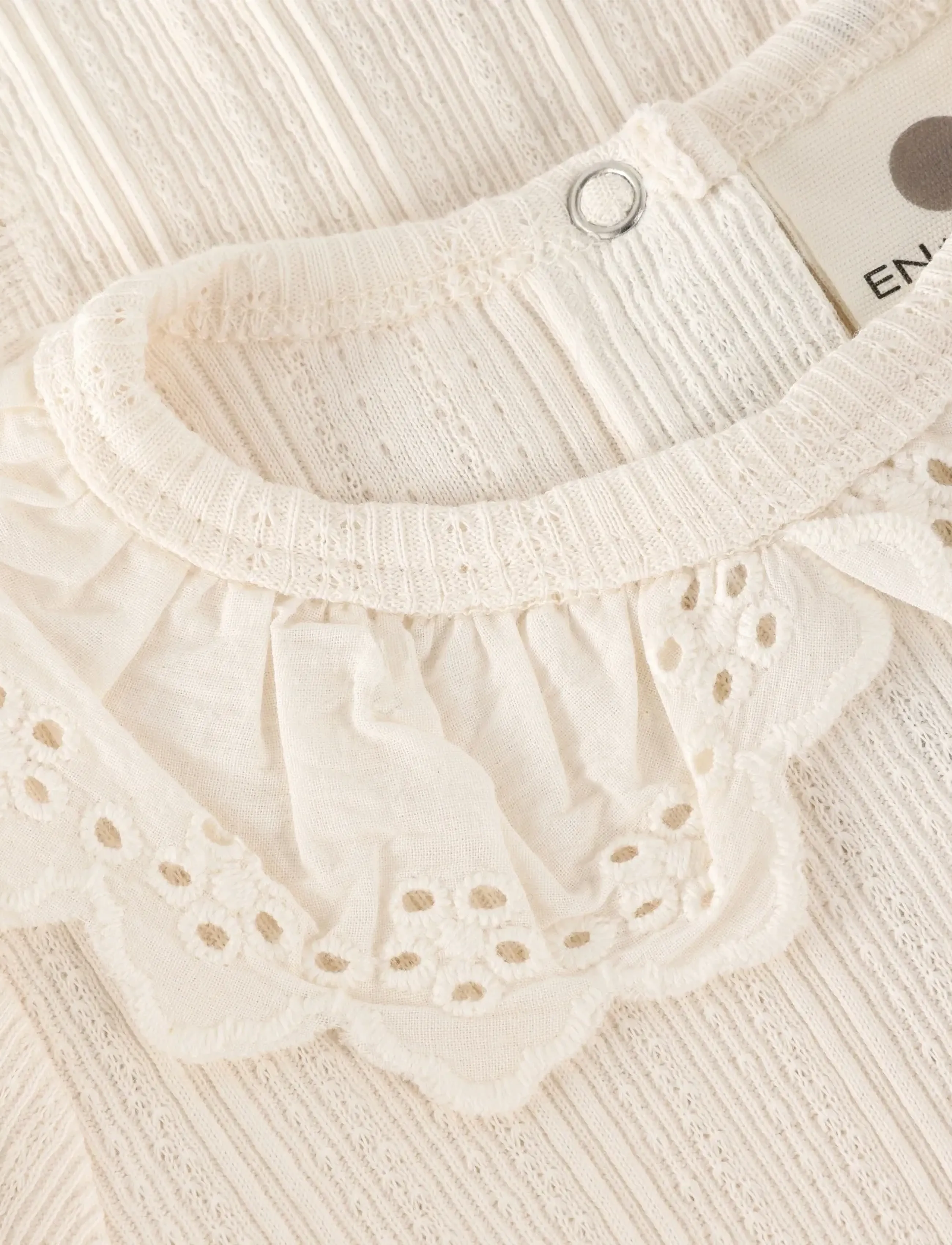 En Fant - Body LS Pointelle - långärmade bodies - eggnog - 2