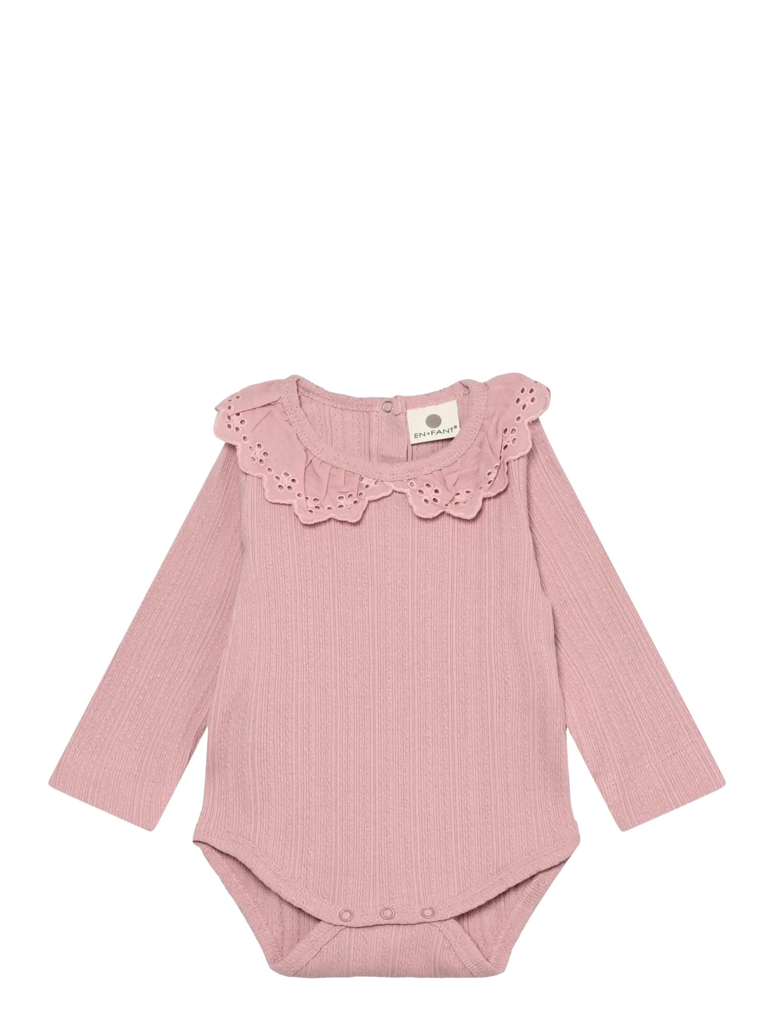 En Fant Body Ls Pointelle, 62, Pink, Bodysuits > Langærmede Bodysuits, Børn