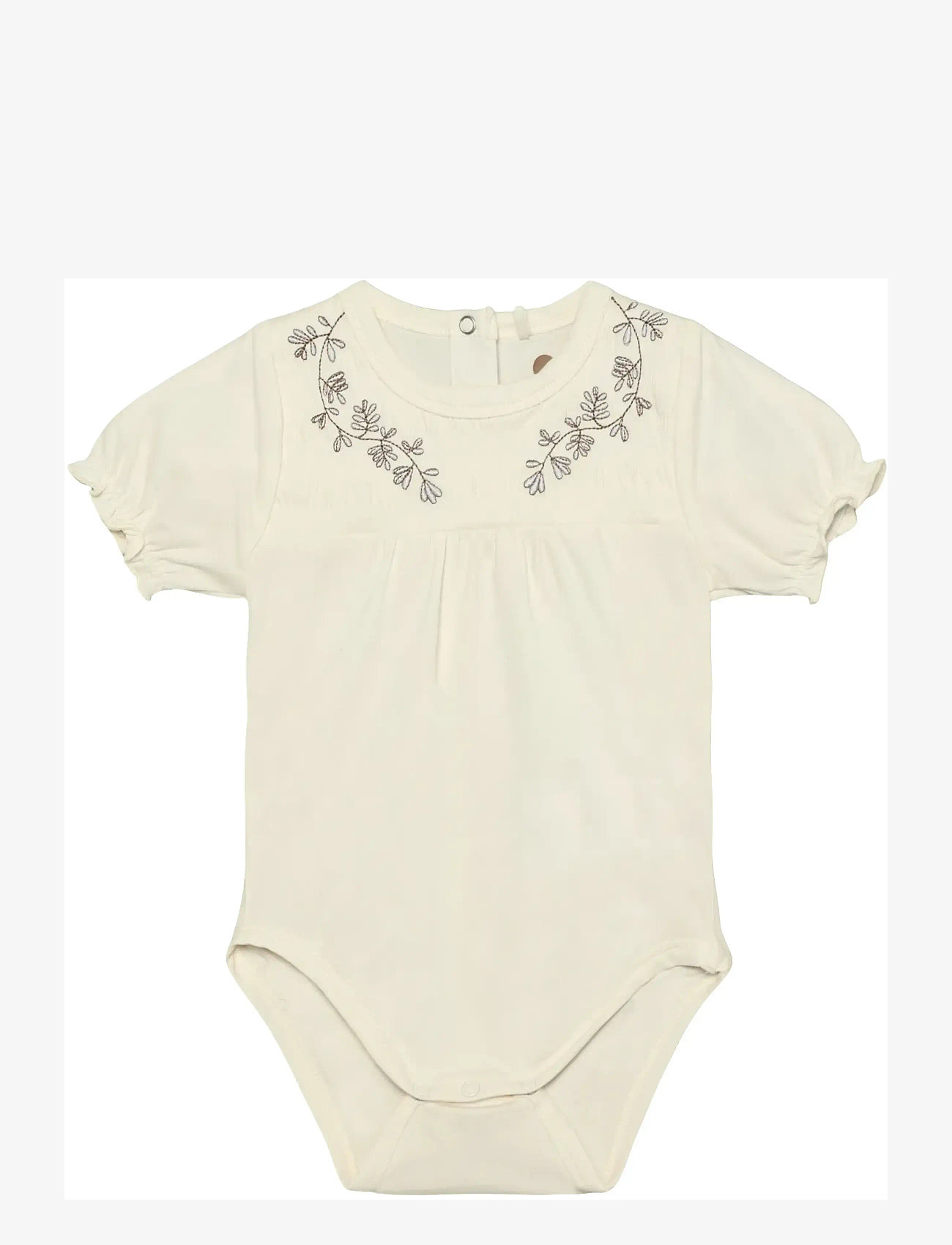 En Fant - Body SS Embroidery - short-sleeved bodies - eggnog - 0