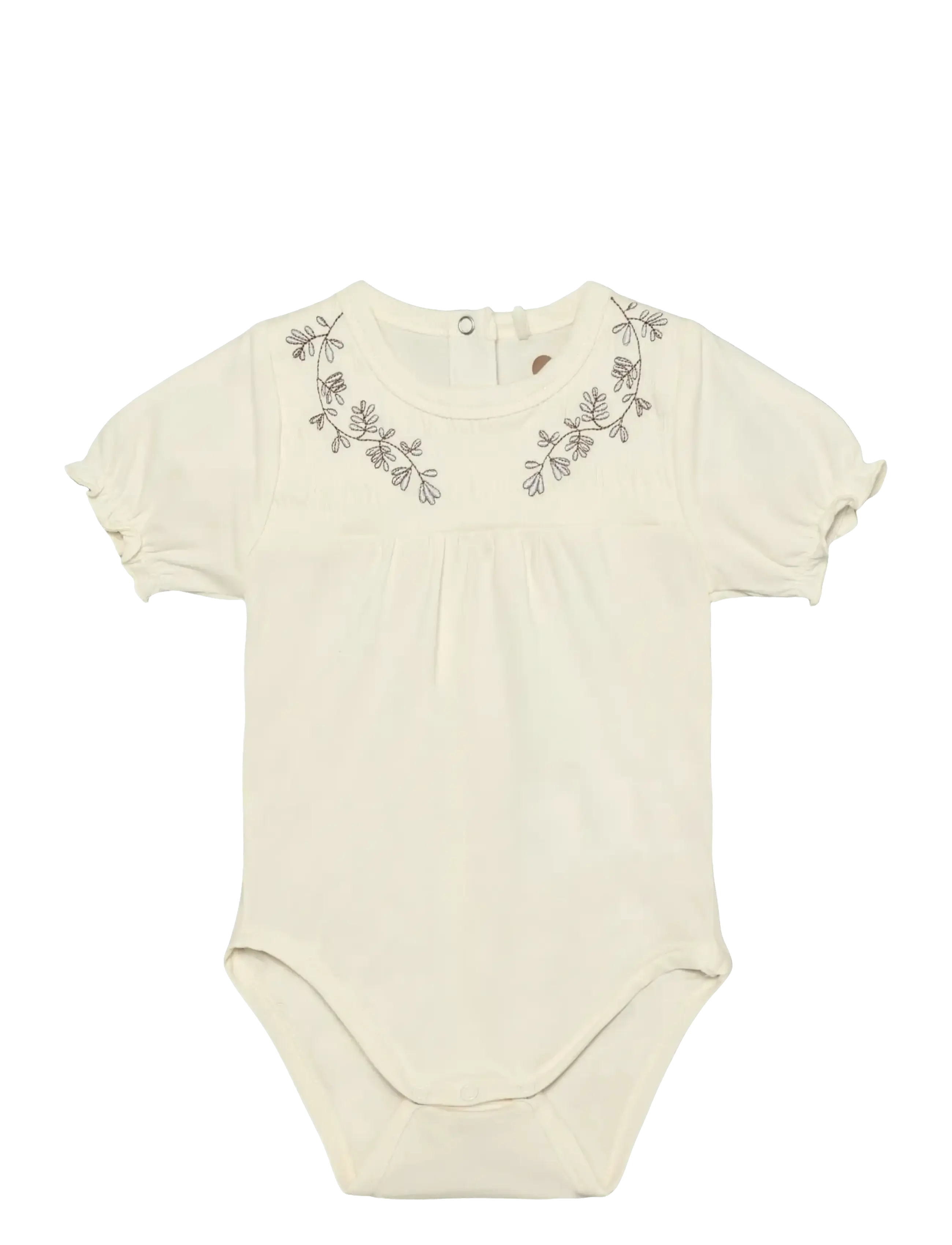 En Fant Body SS Embroidery - Kurzärmelige Bodys - EGGNOG / cream