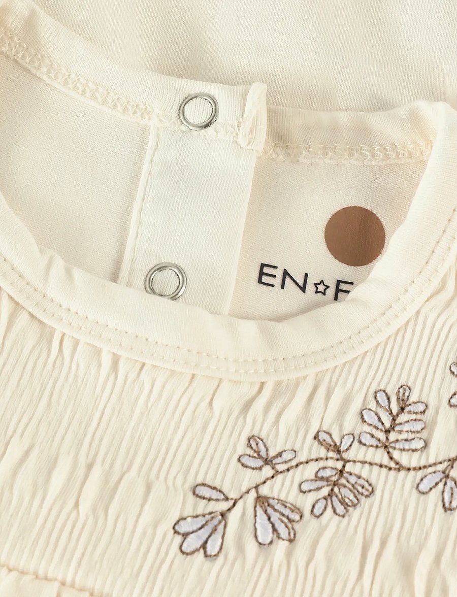 En Fant - Body SS Embroidery - kurzärmelige bodys - eggnog - 2