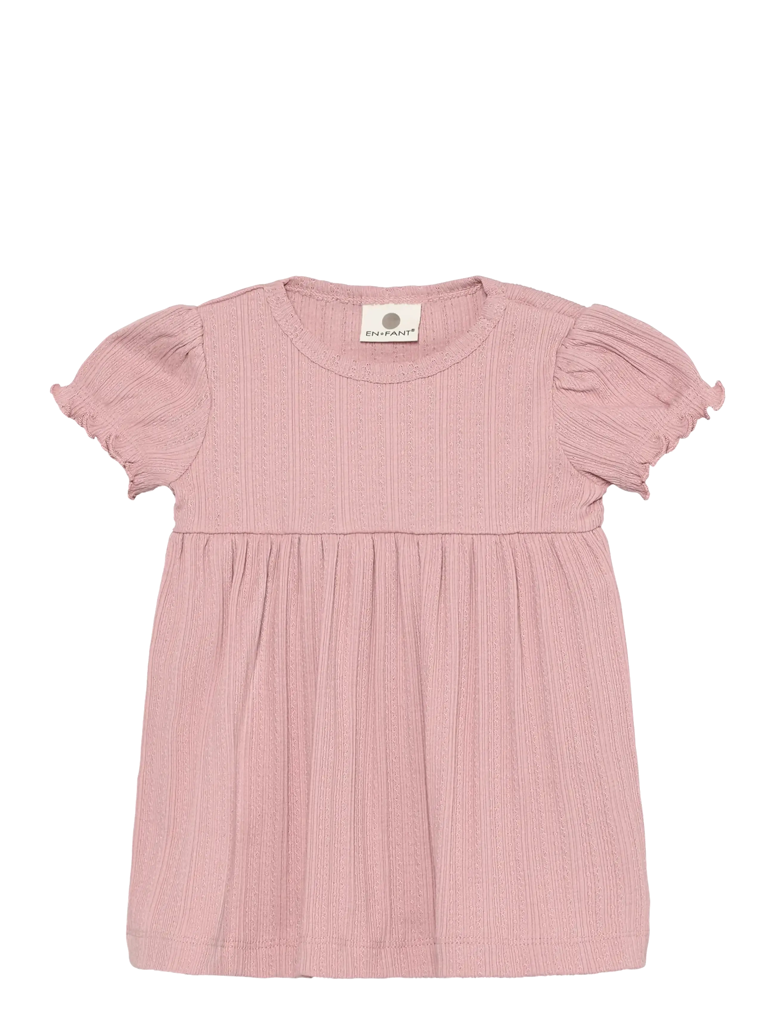 En Fant Body Dress SS Pointelle - Short-sleeved baby dresses - ZEPHYR / pink/rose