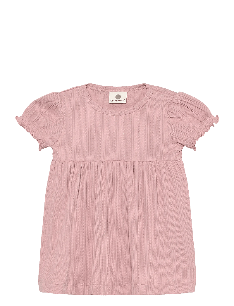 En Fant - Body Dress SS Pointelle - kortärmade babyklänningar - zephyr - 0