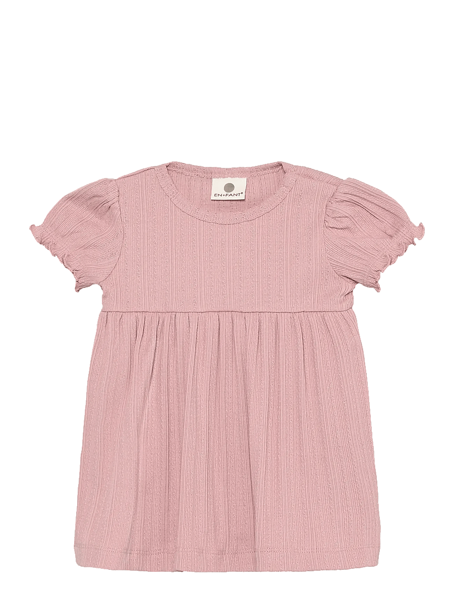 En Fant - Body Dress SS Pointelle - kortærmede babykjoler - zephyr - 0