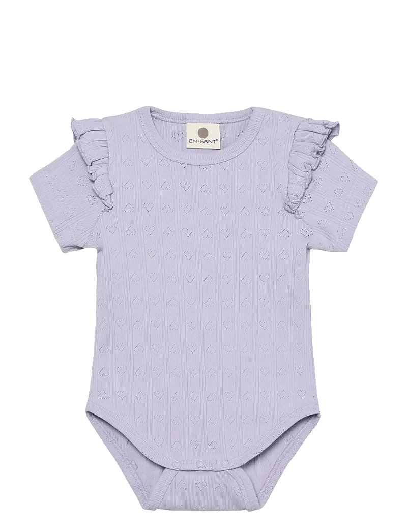 En Fant - Body SS Pointelle - ar īsām piedurknēm - purple heather - 0